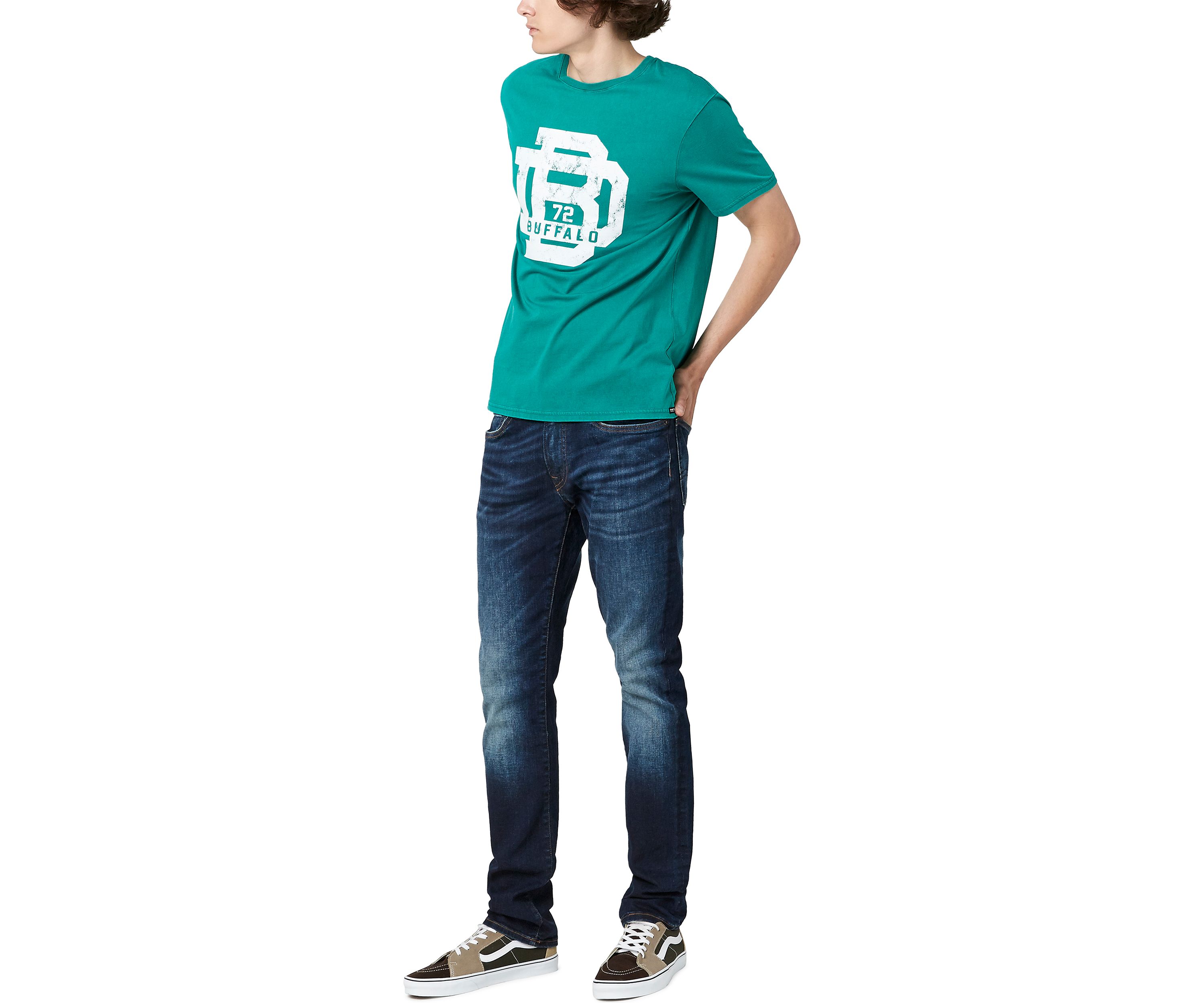 Tobeen Acid Wash Varsity Letters T-Shirt
