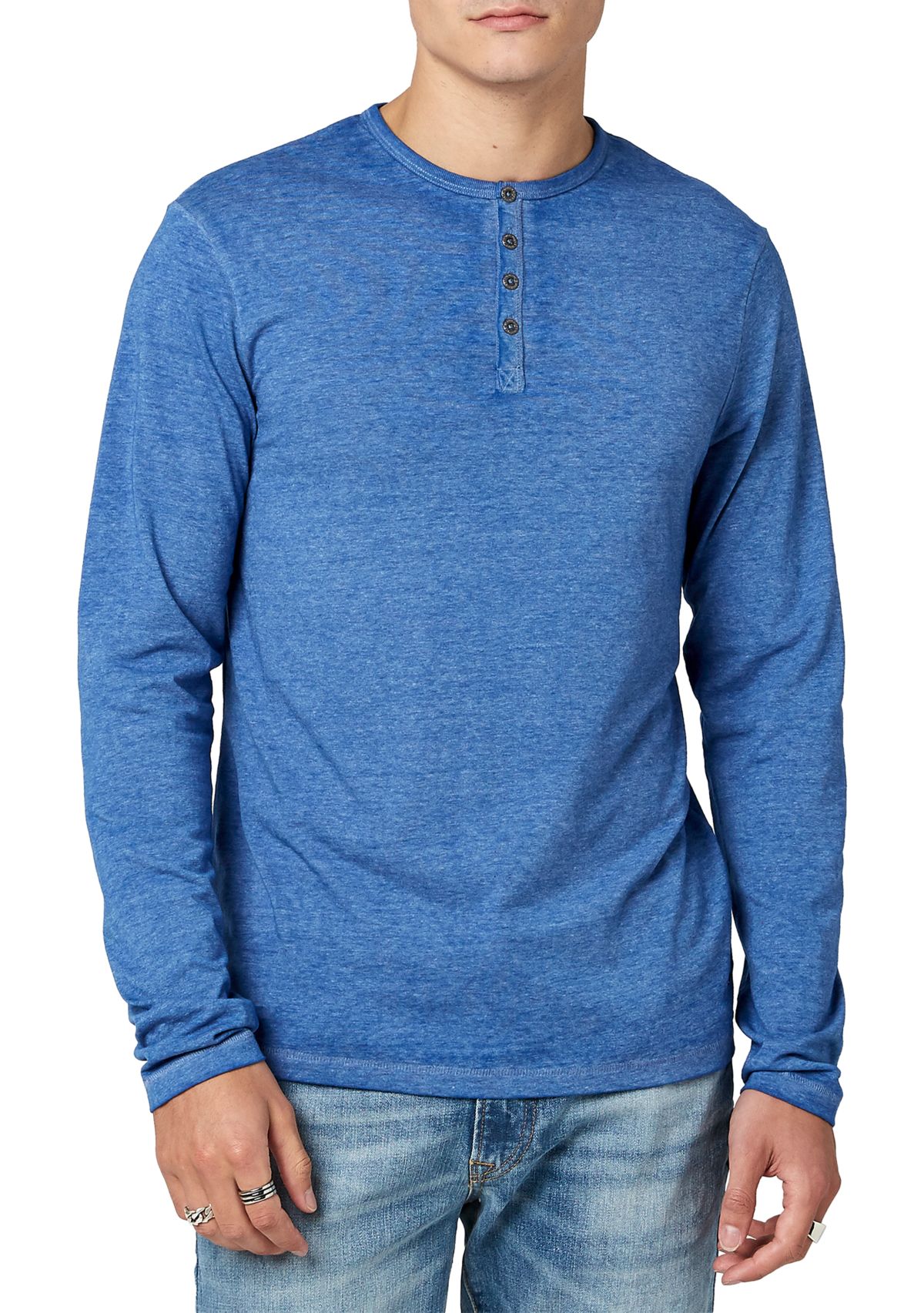 Mens Burnout Jersey Kaduk Henley Shirt