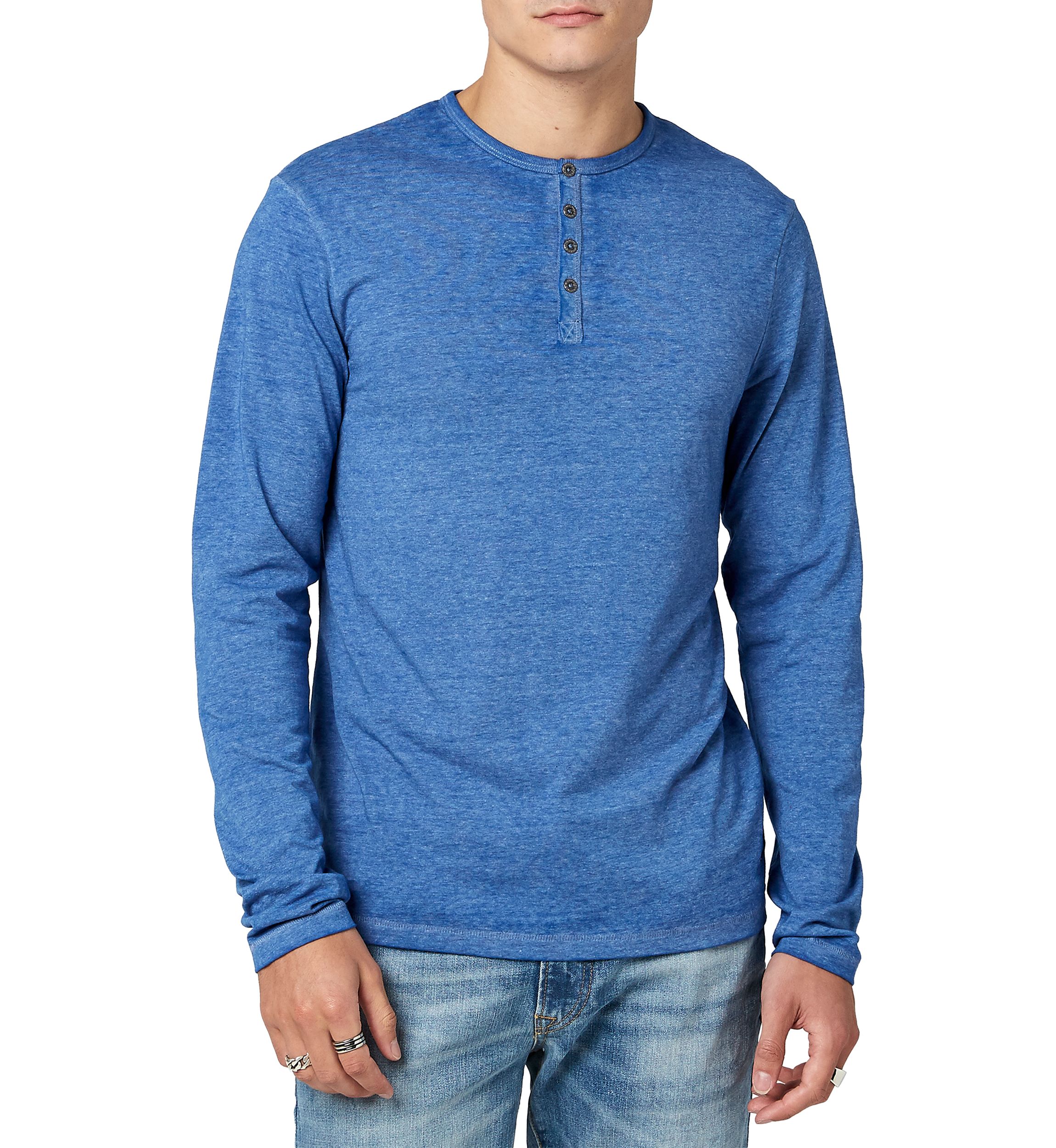 Mens Burnout Jersey Kaduk Henley Shirt