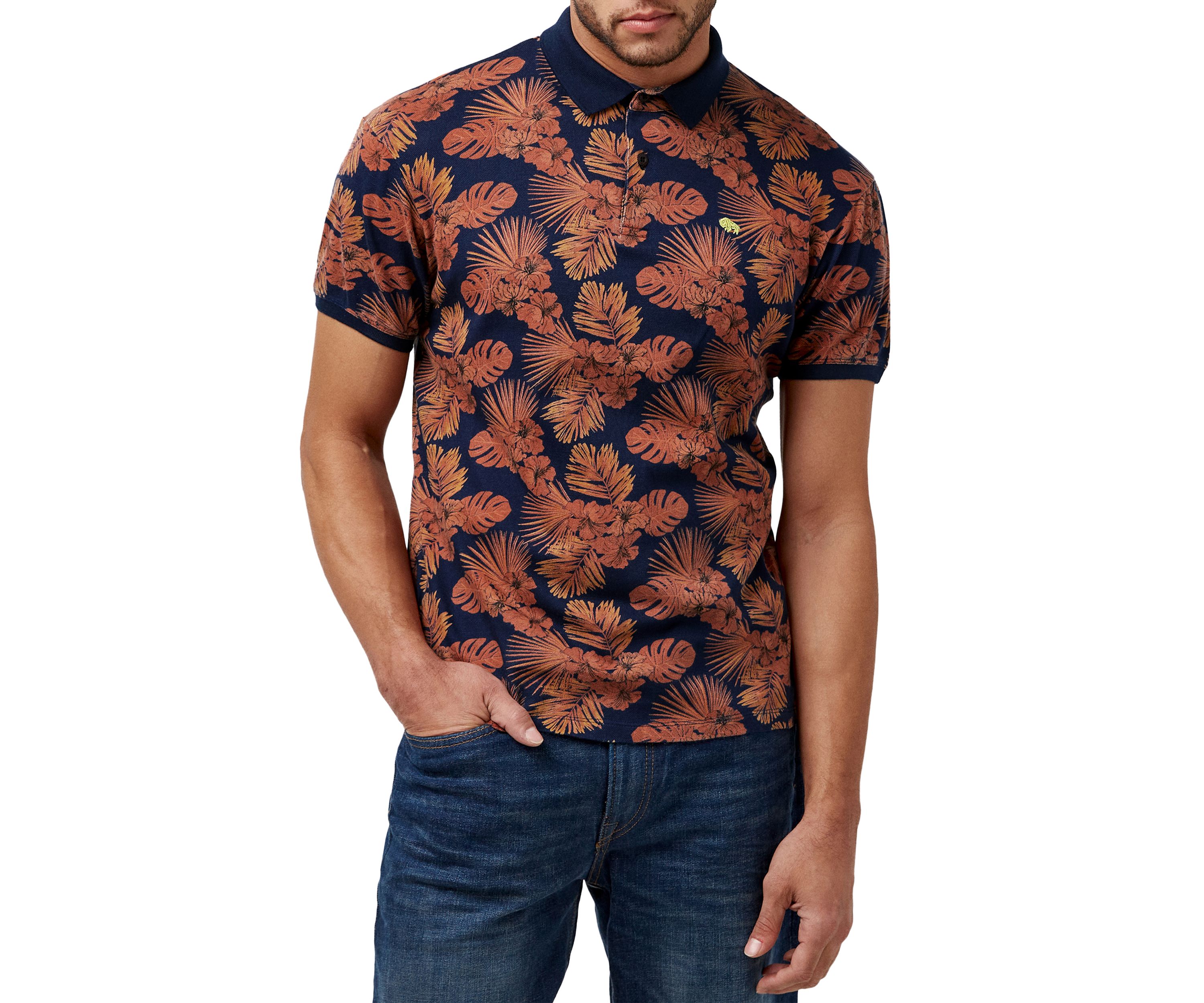 Mens Kisuri Patterned Polo T-Shirt