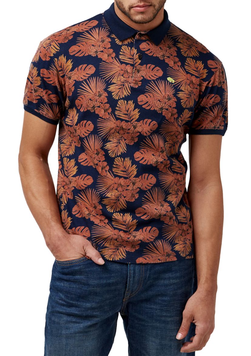 Mens Kisuri Patterned Polo T-Shirt