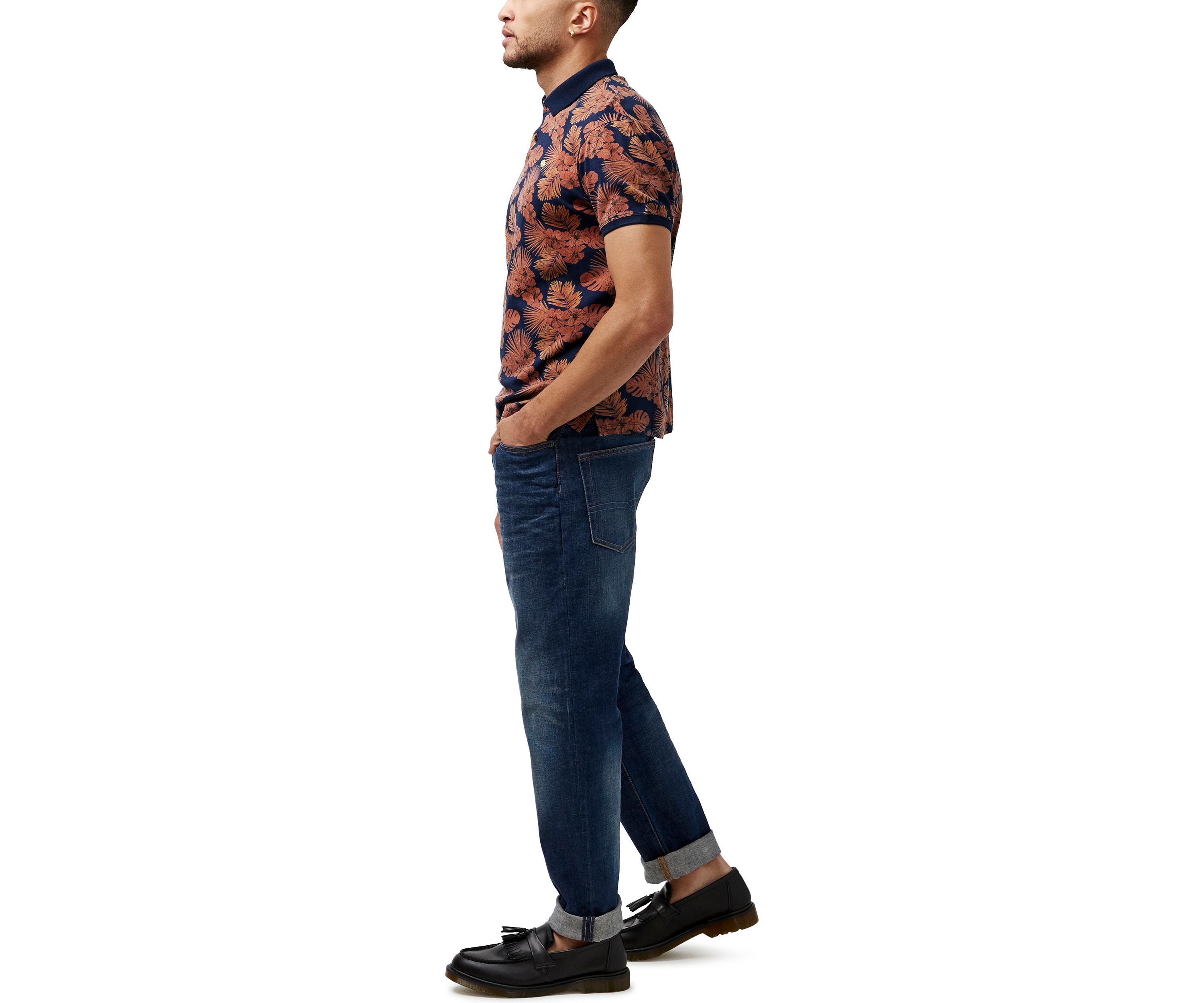 Mens Kisuri Patterned Polo T-Shirt