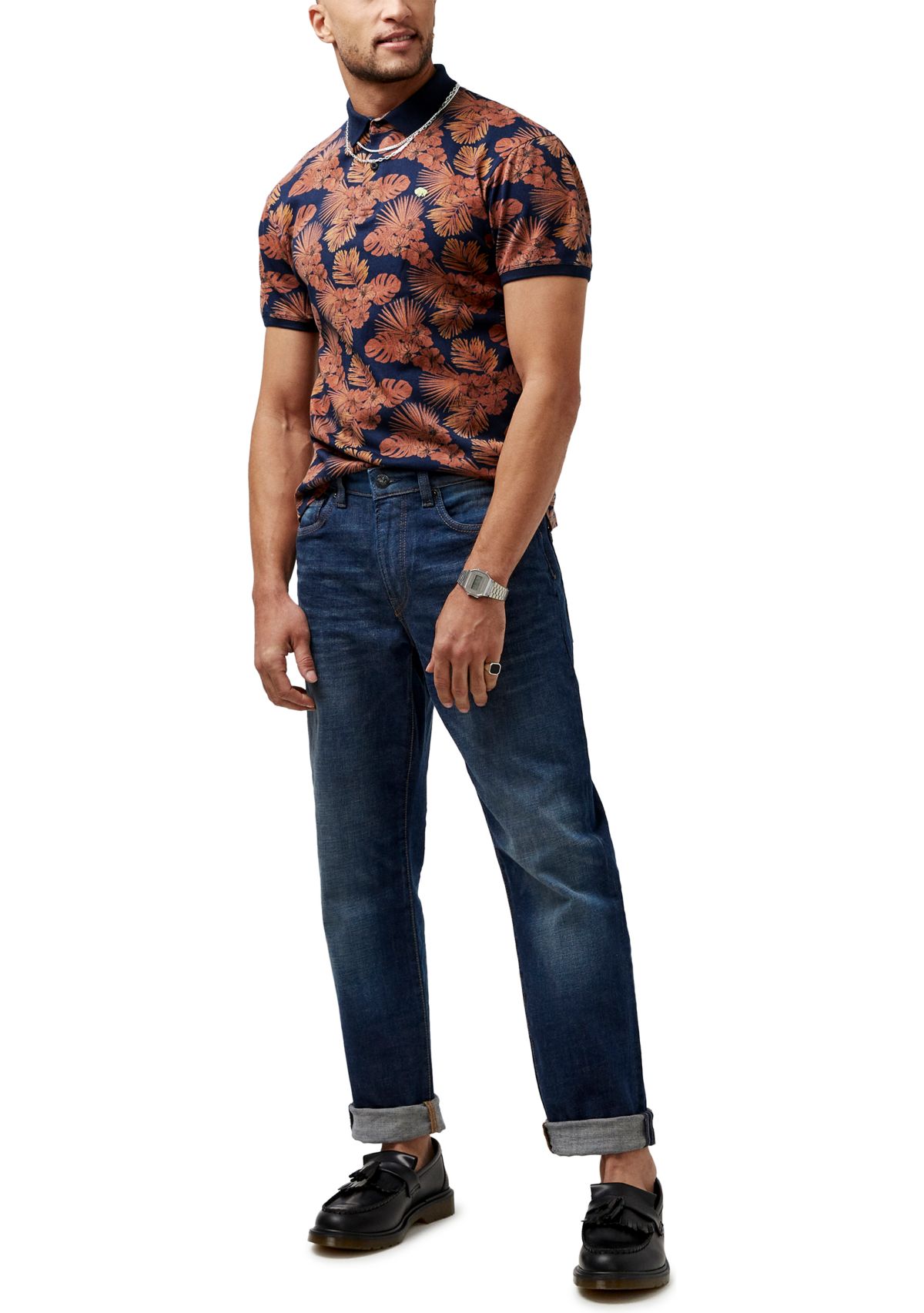 Mens Kisuri Patterned Polo T-Shirt