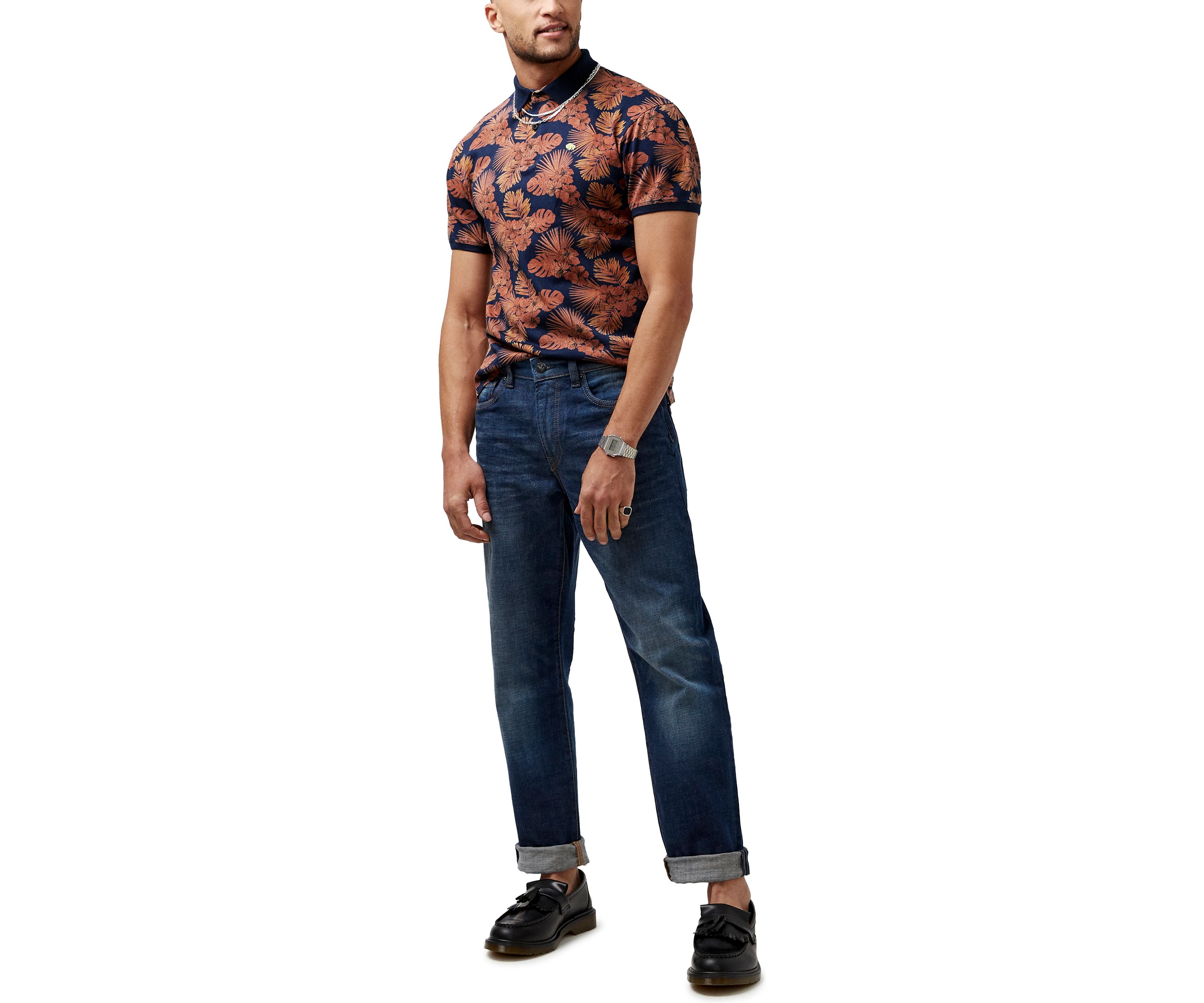 Mens Kisuri Patterned Polo T-Shirt