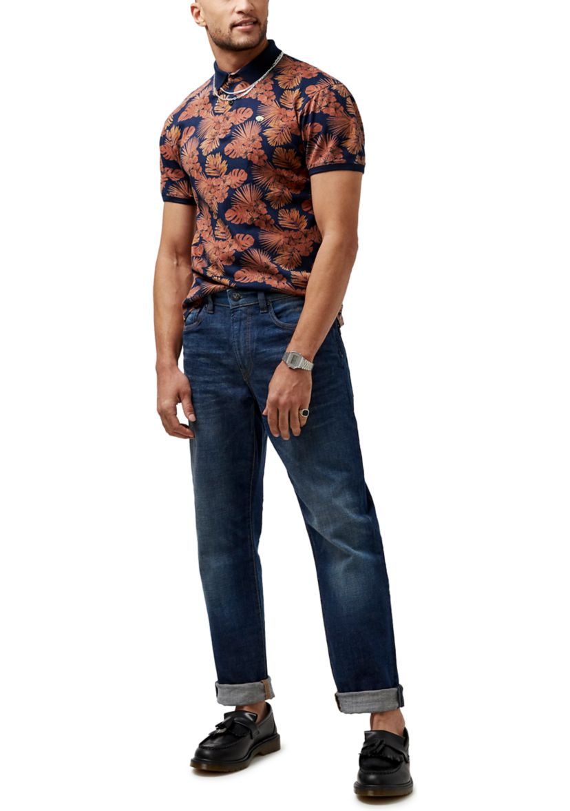 Mens Kisuri Patterned Polo T-Shirt