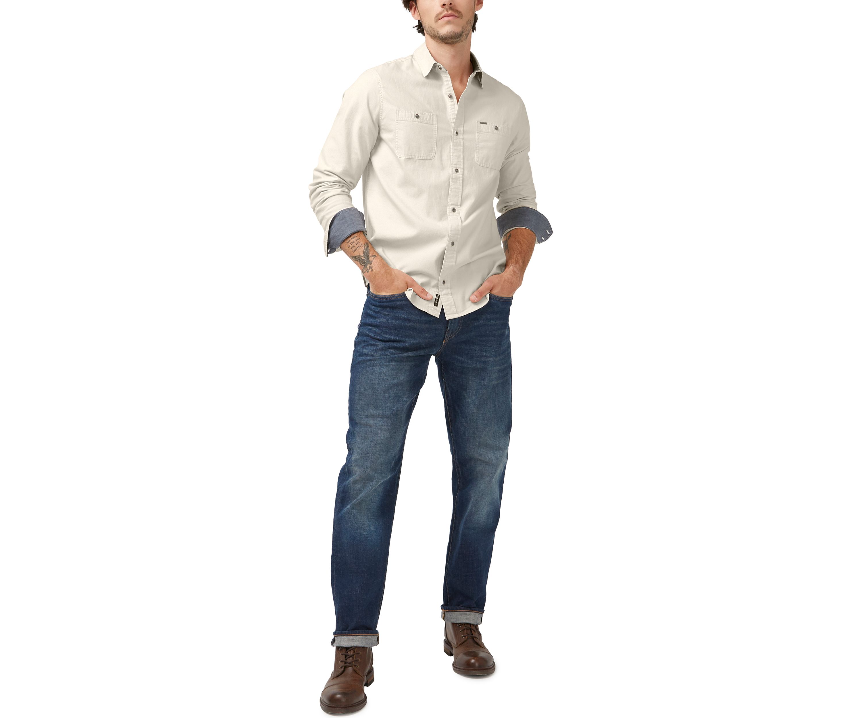 Mens Sagrani Milk Long Sleeve Shirt 