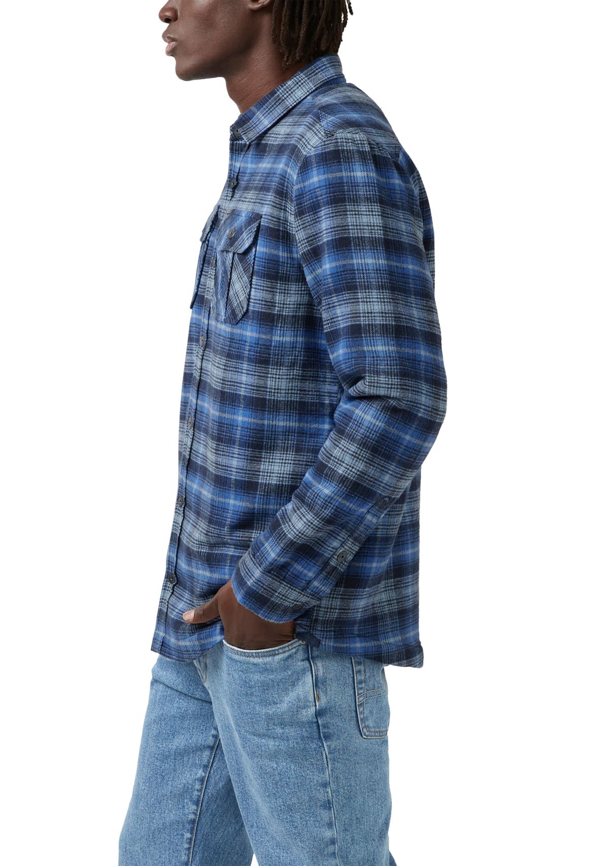 Mens Jaral Blue Shirt Jacket