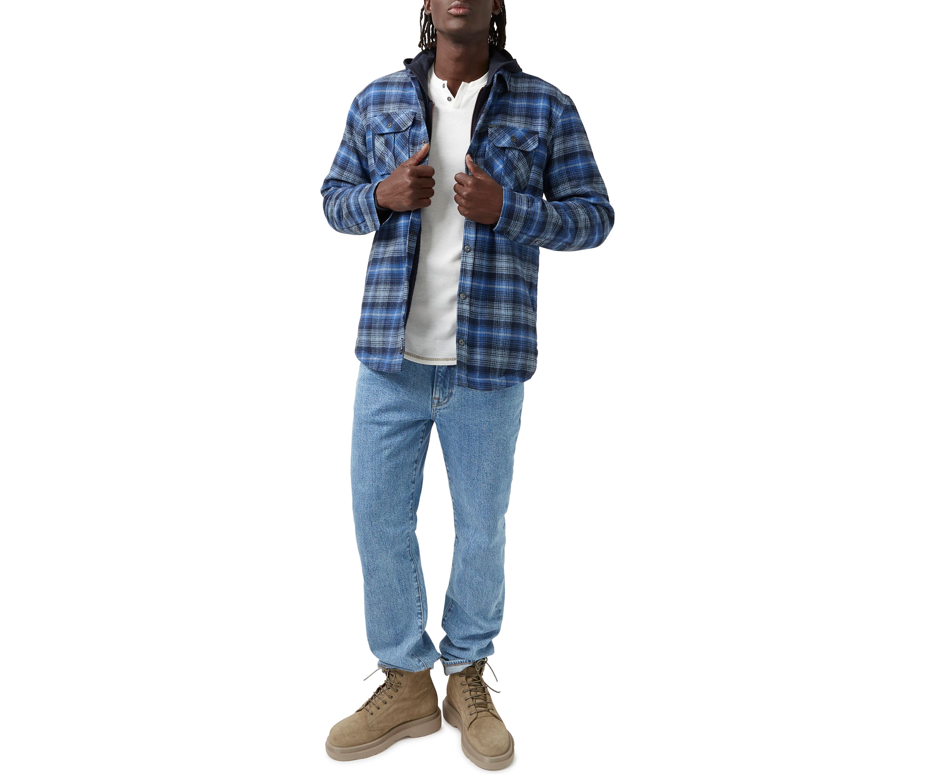 Mens Jaral Blue Shirt Jacket