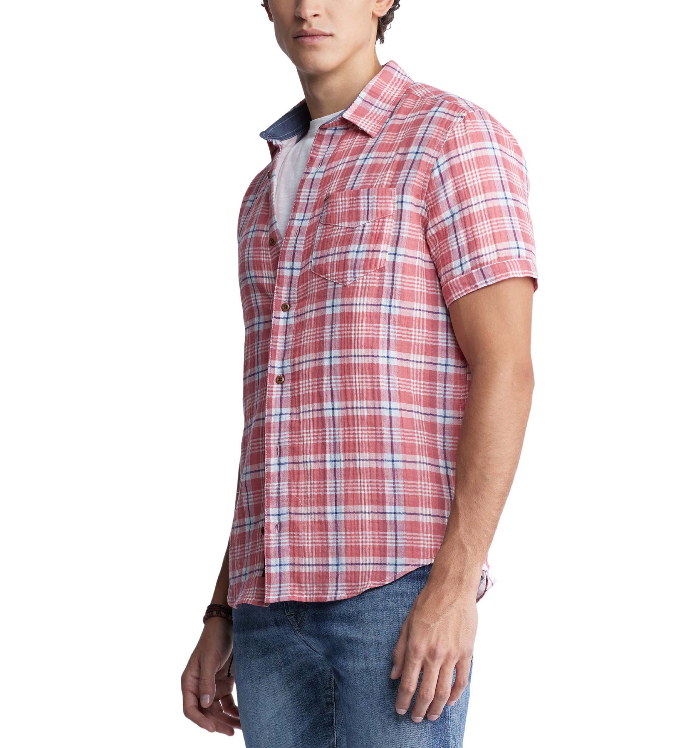 Mens Sirilo Plaid Short Sleeve Shirt