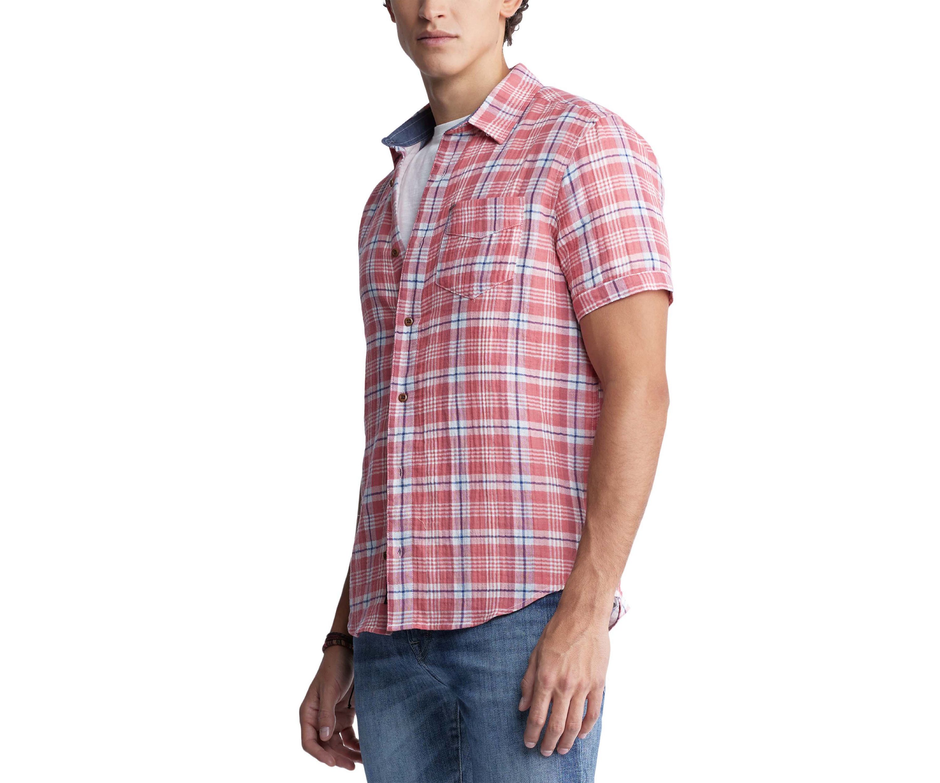 Mens Sirilo Plaid Short Sleeve Shirt