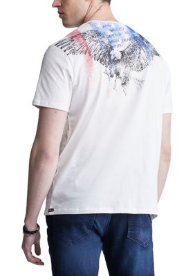 Short Sleeve graphic Men's T-Shirt, White - BM24352