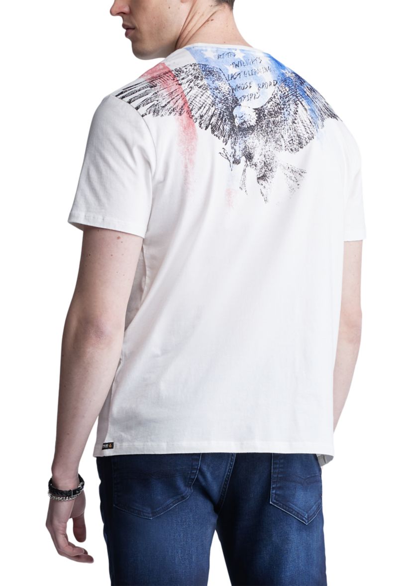 Short Sleeve graphic Mens T-Shirt, White - BM24352