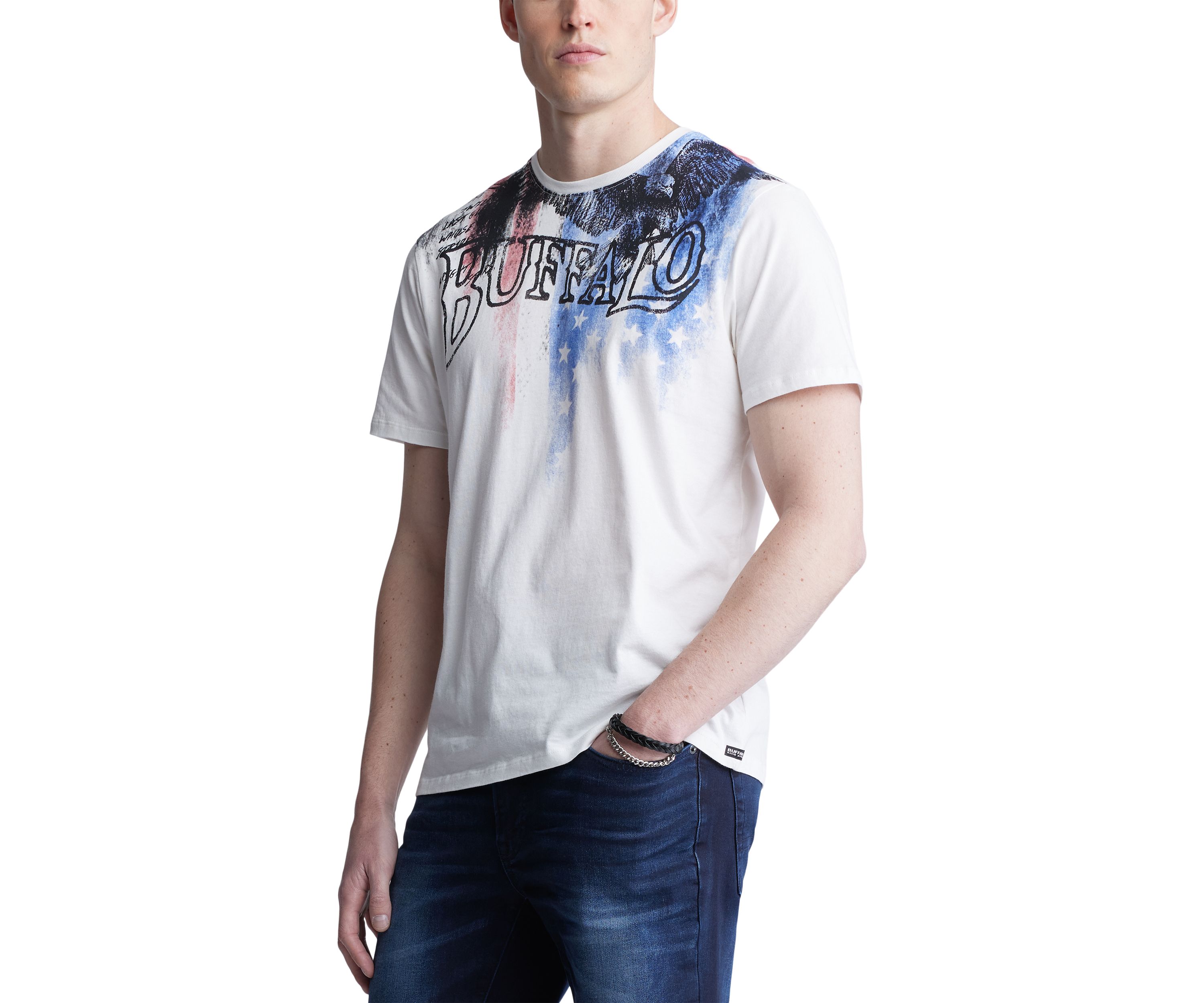 Short Sleeve graphic Mens T-Shirt, White - BM24352