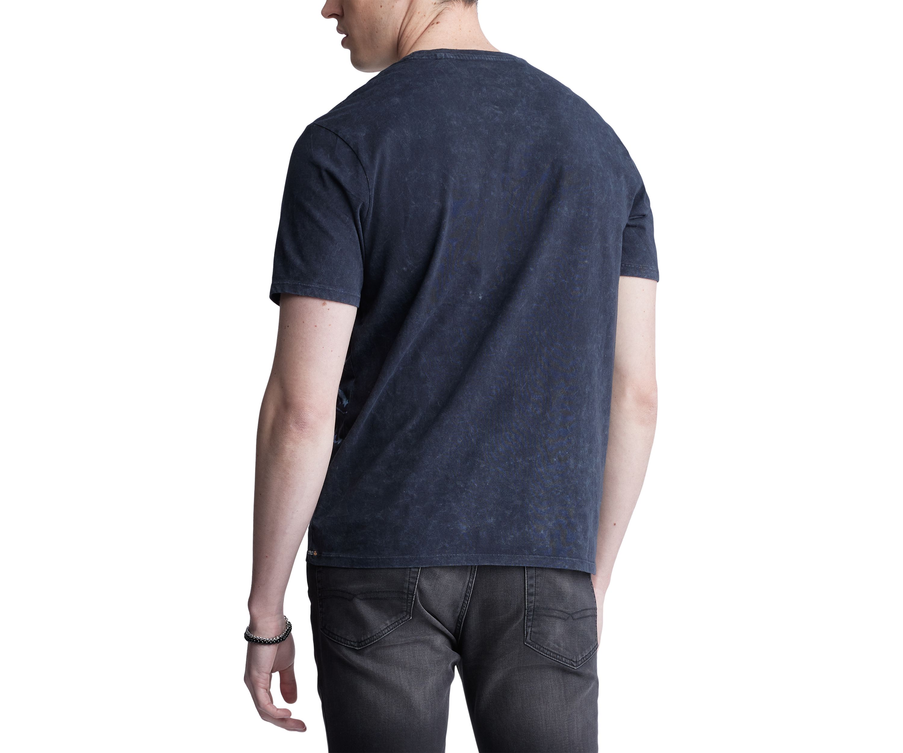 Mens Short Sleeve Graphic T-Shirt, Black - BM24354