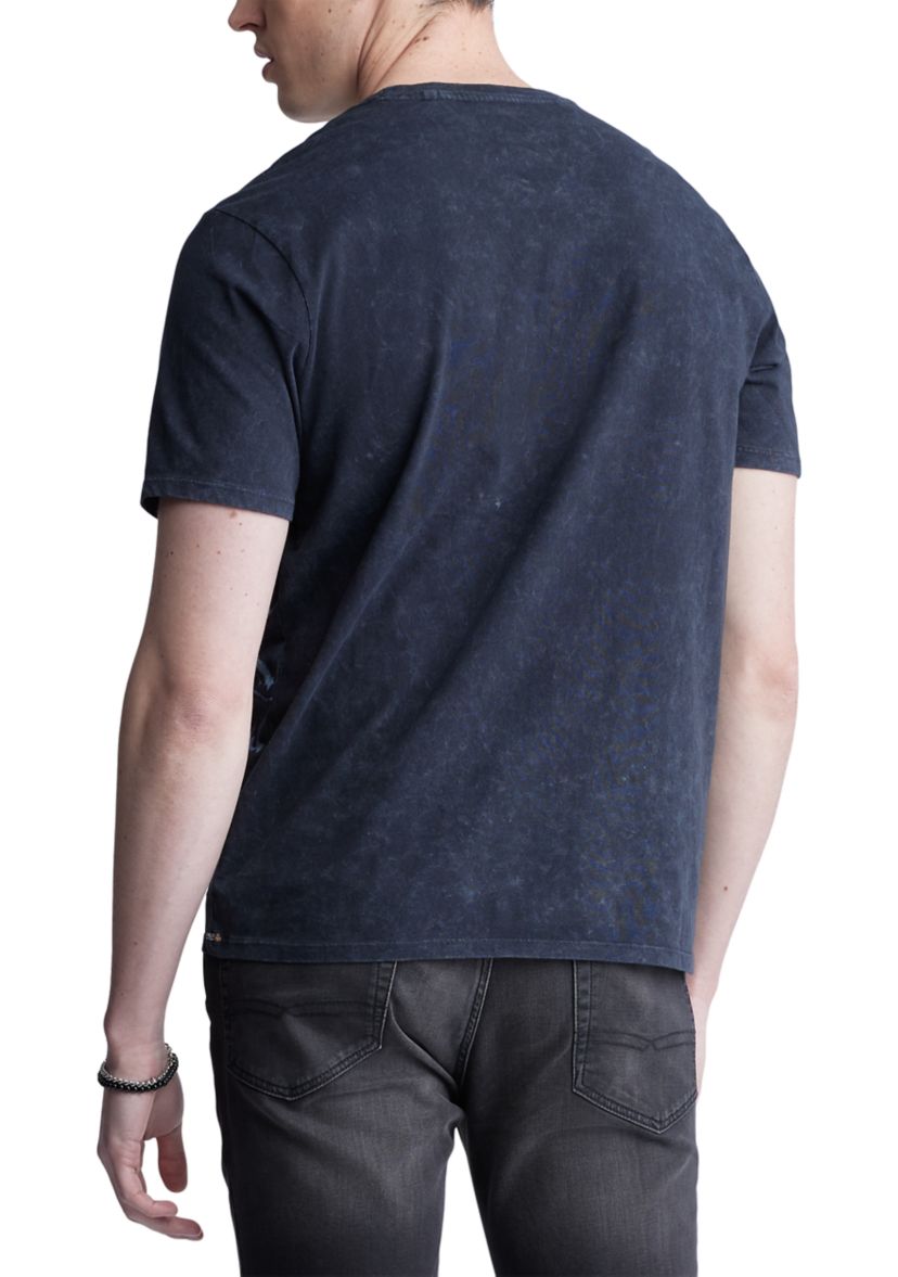 Mens Short Sleeve Graphic T-Shirt, Black - BM24354
