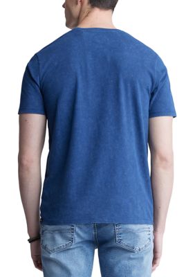 Men's Short Sleeve Graphic T-Shirt, Blue - BM24355