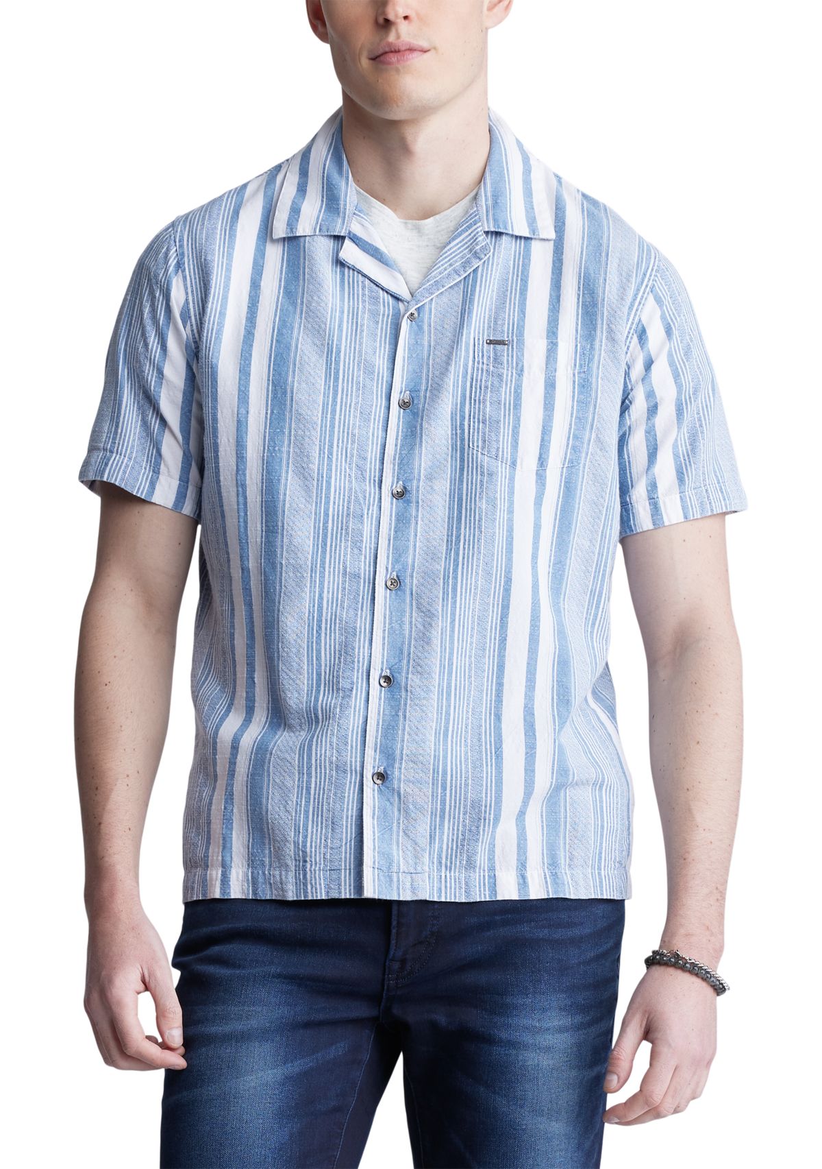 Mens Short Sleeve Striped Shirt