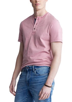 Men's Short Sleeve Henley, Beige