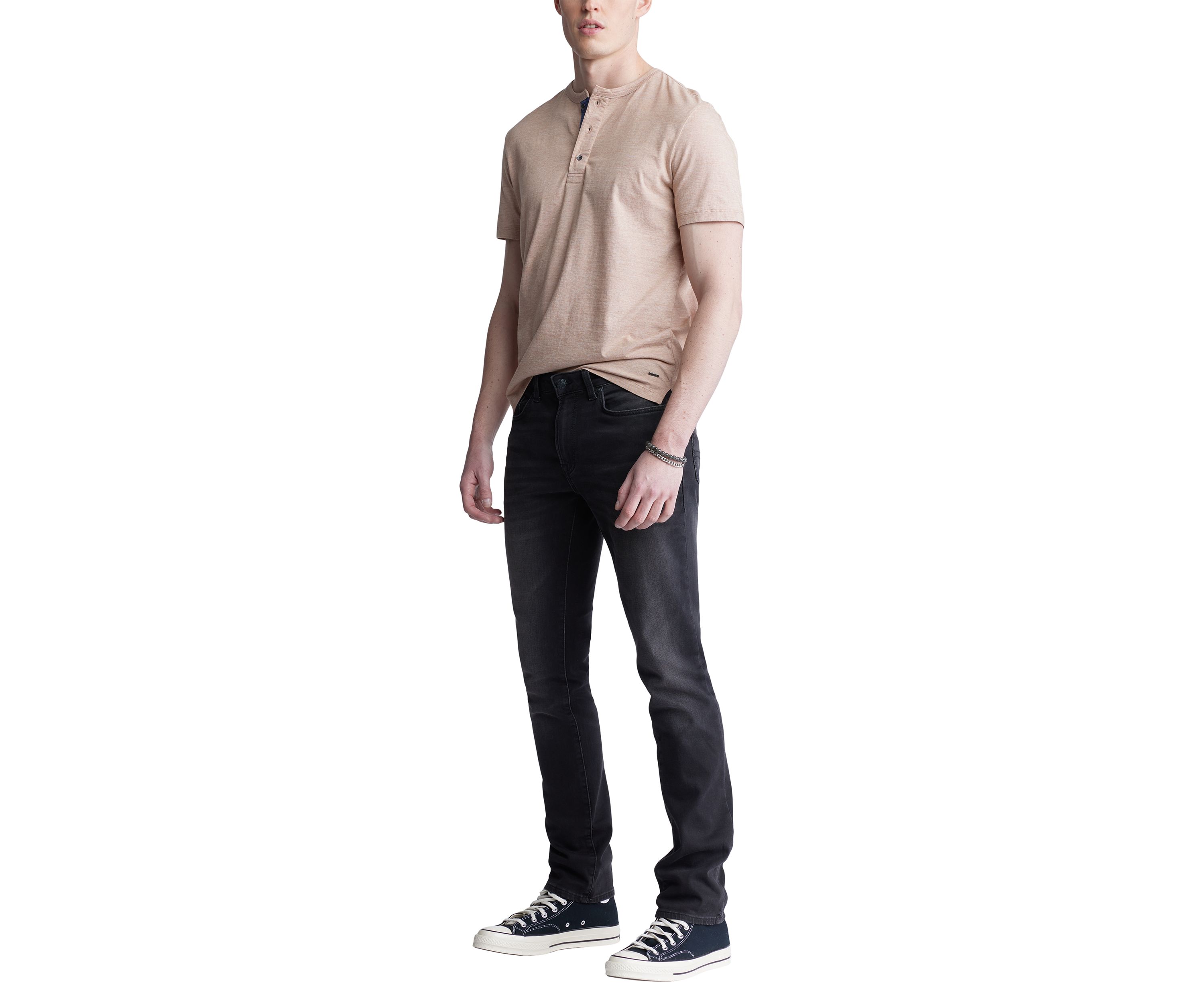 Mens Short Sleeve Henley, Beige