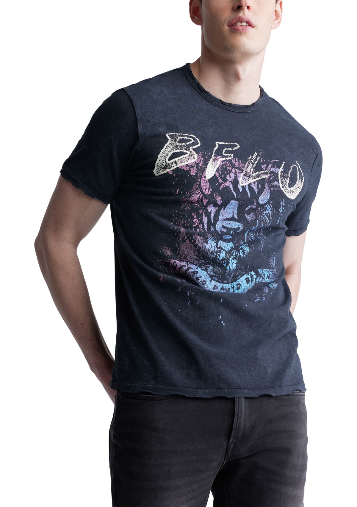 Mens Short Sleeve Graphic T-Shirt, Black