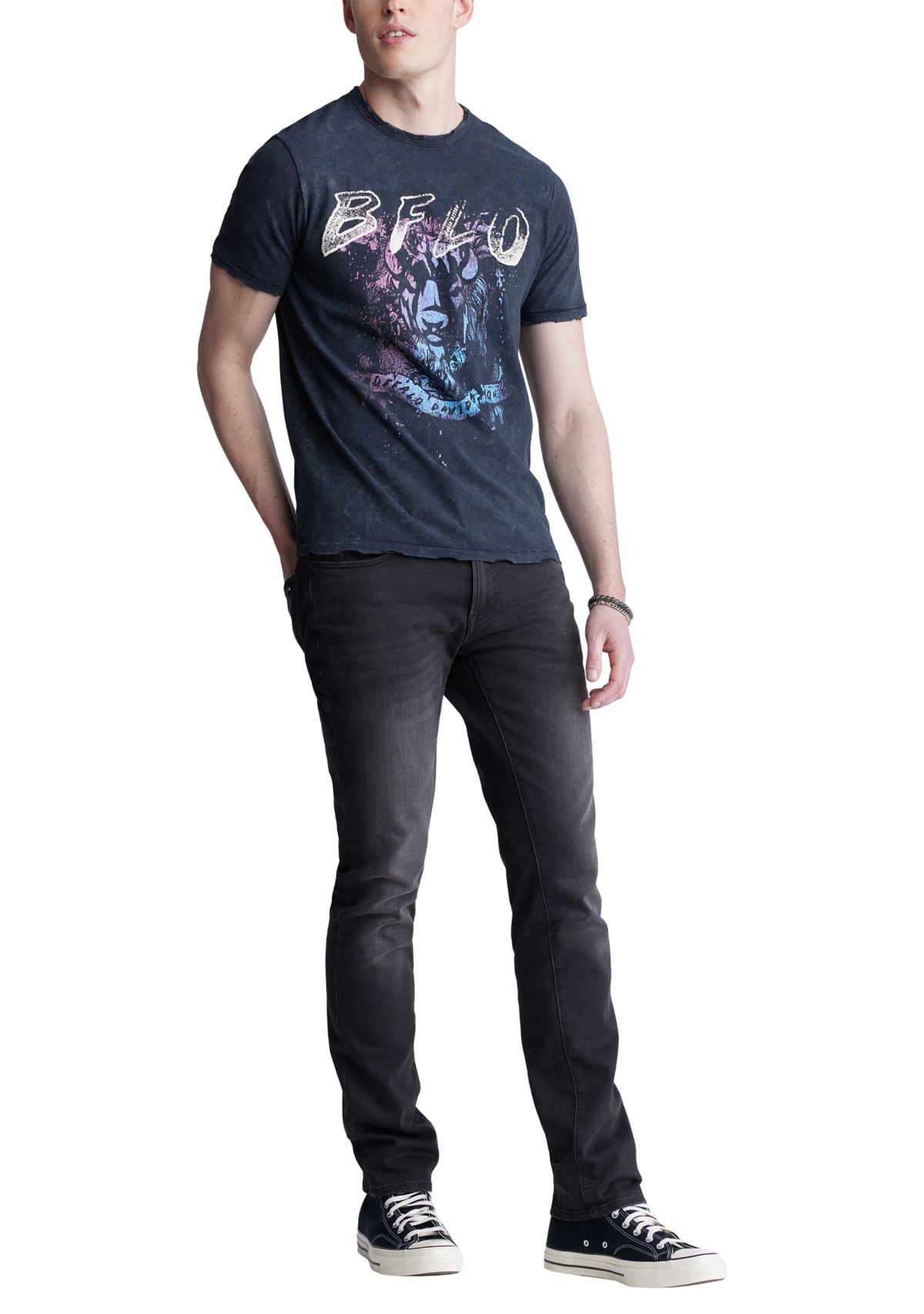 Mens Short Sleeve Graphic T-Shirt, Black
