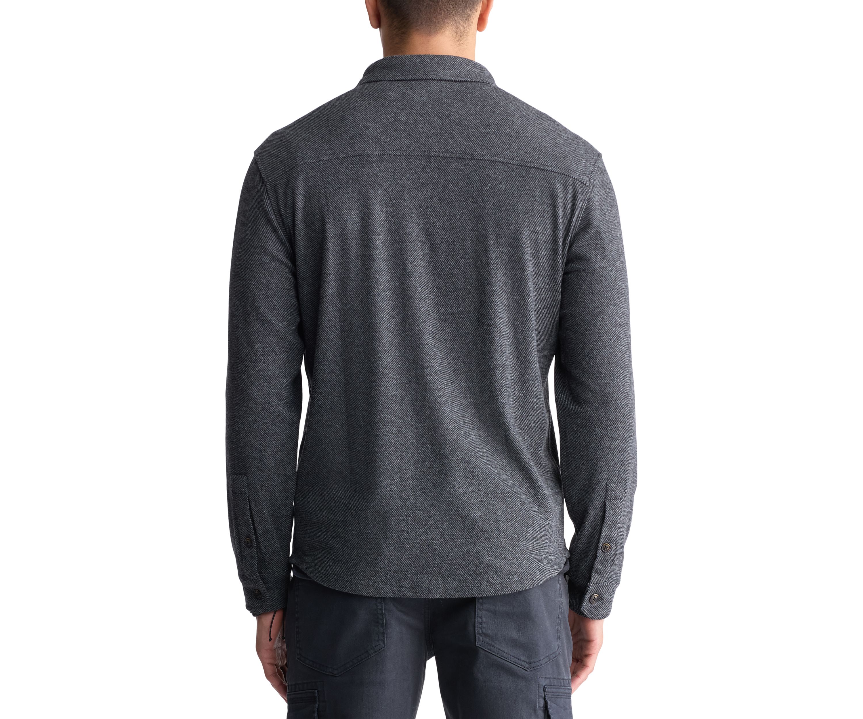 Mens Sigge Light Blue Woven Long-Sleeve Knitted Shirt