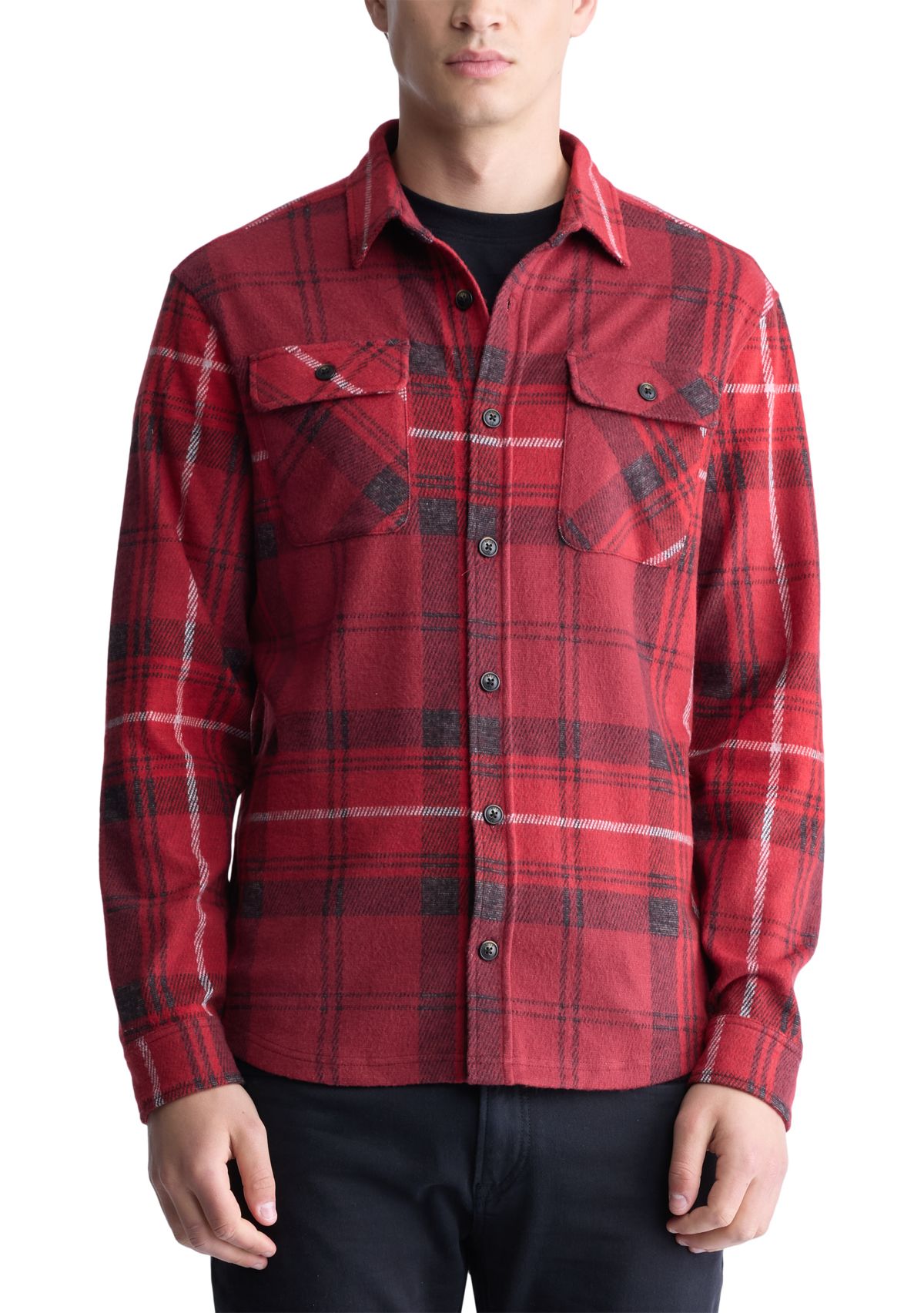 Mens Samme Plaid Printed Blanket Shirt