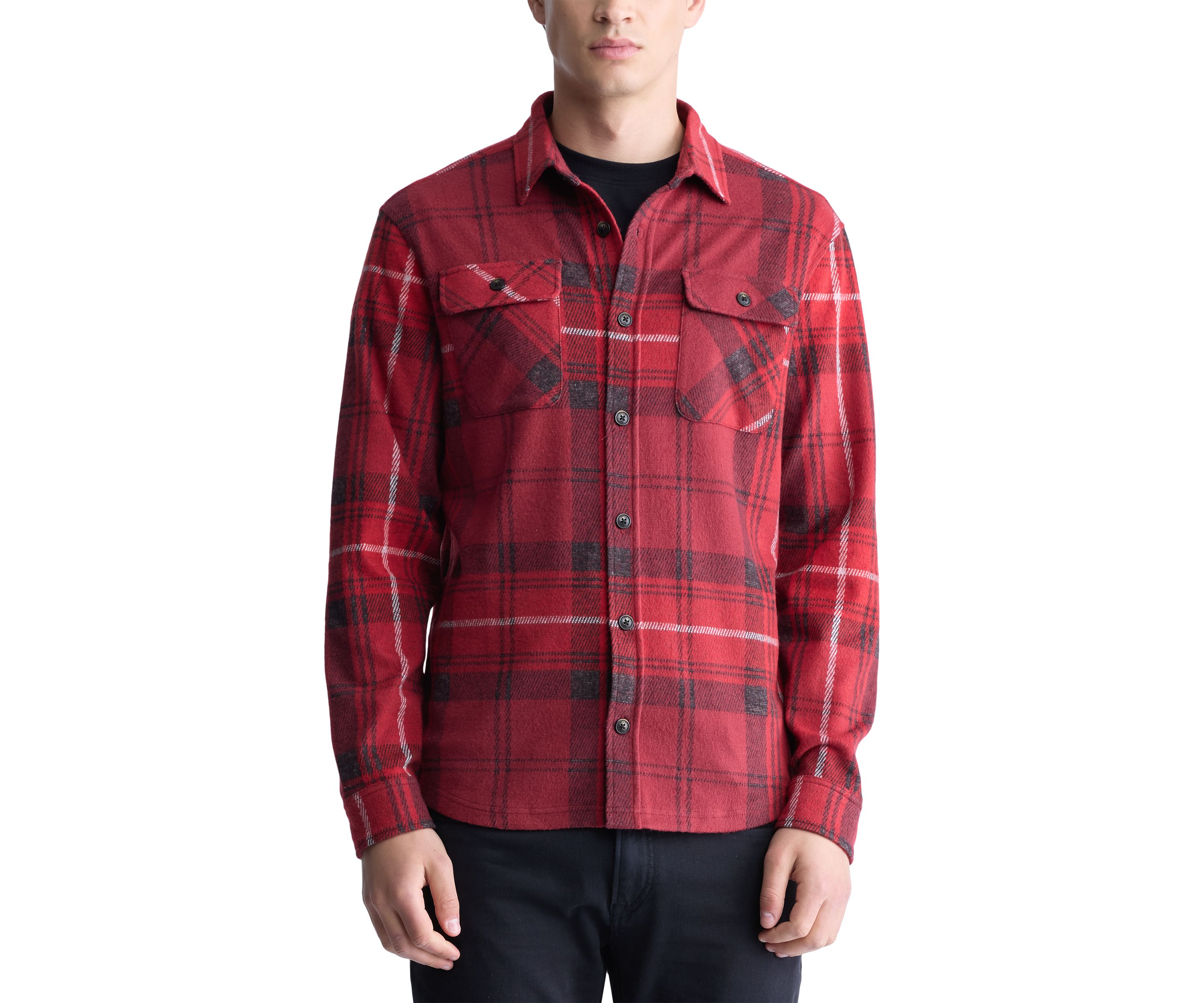 Mens Samme Plaid Printed Blanket Shirt