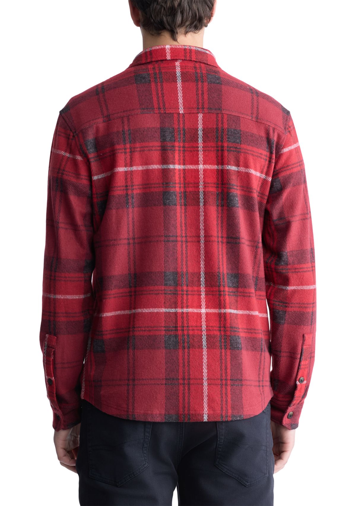 Mens Samme Plaid Printed Blanket Shirt