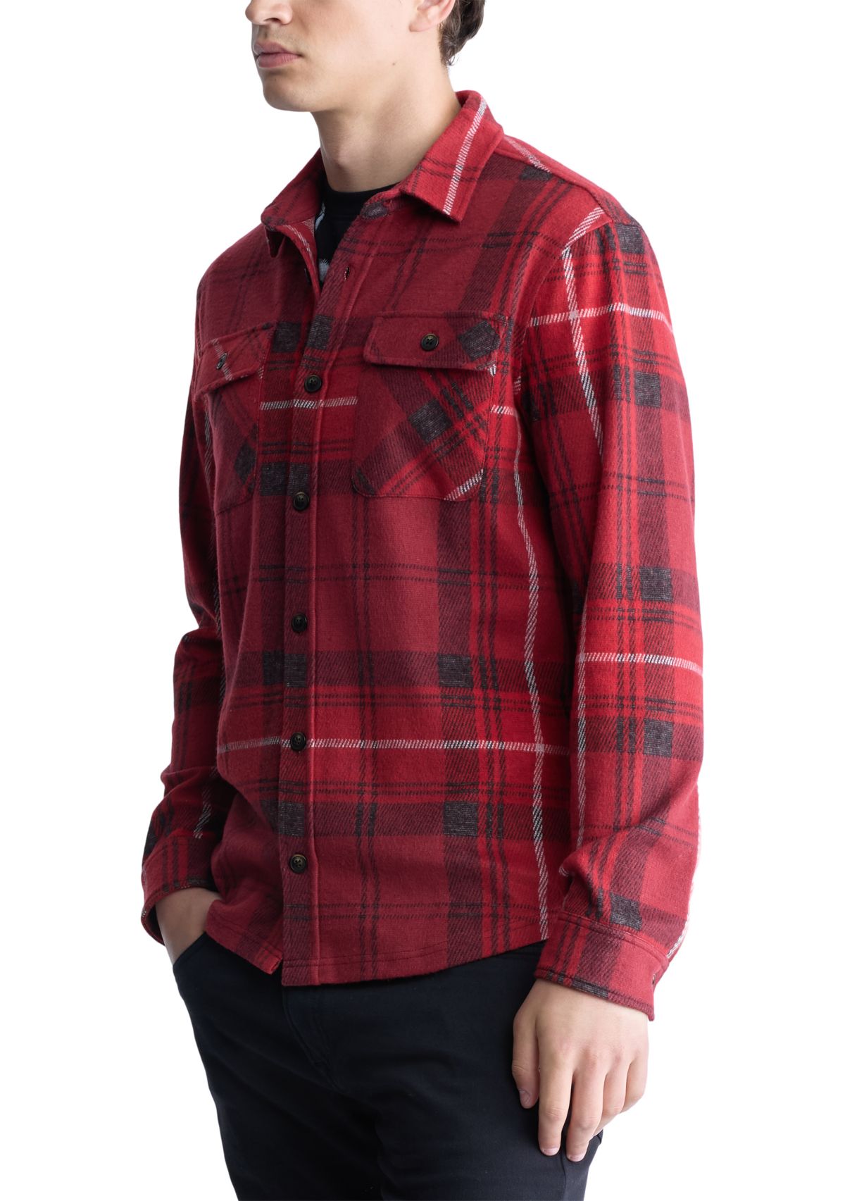 Mens Samme Plaid Printed Blanket Shirt