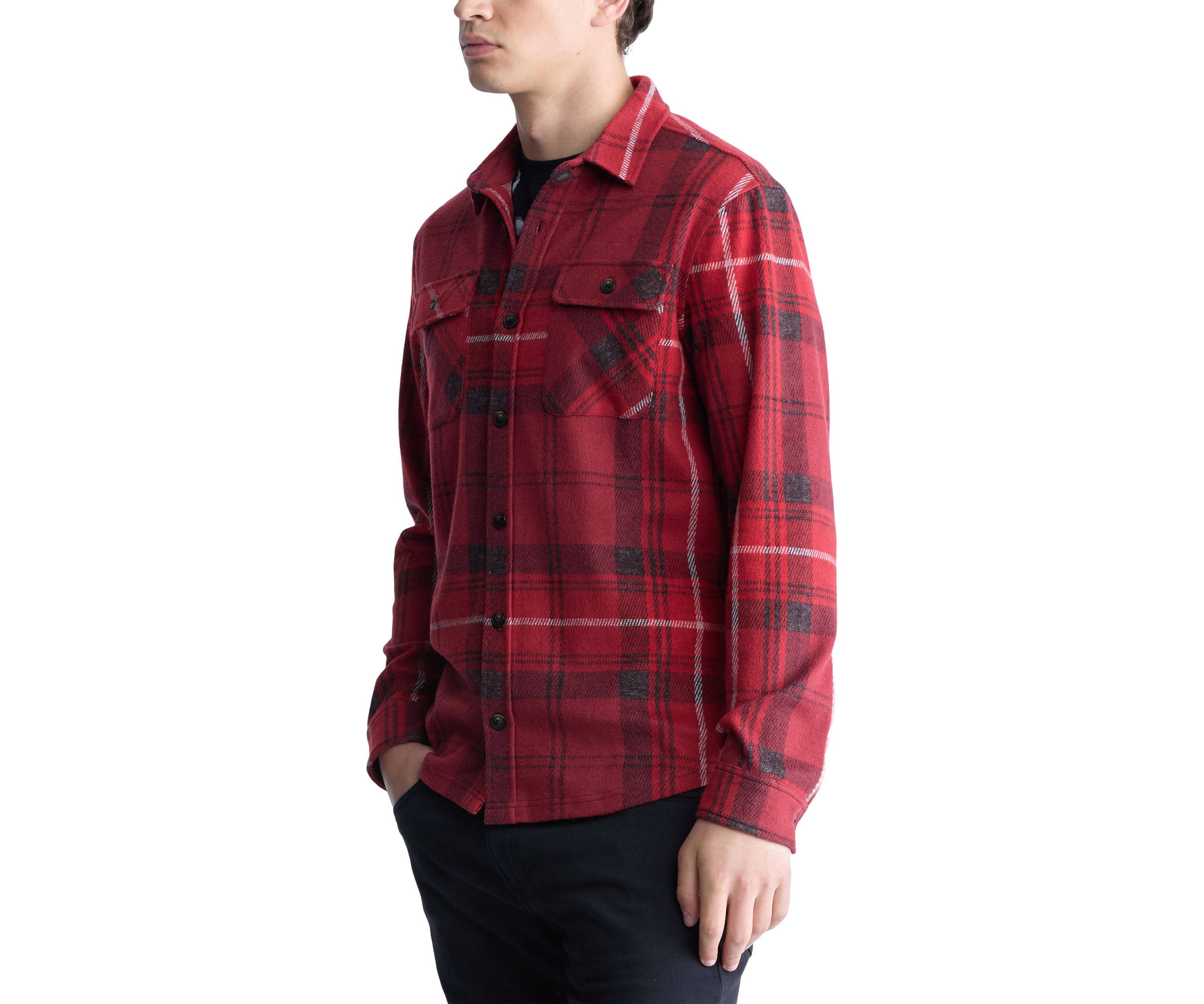 Mens Samme Plaid Printed Blanket Shirt