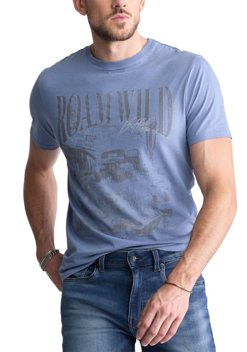 Mens Tice Short-Sleeved Graphic T-Shirt, Coronet Blue