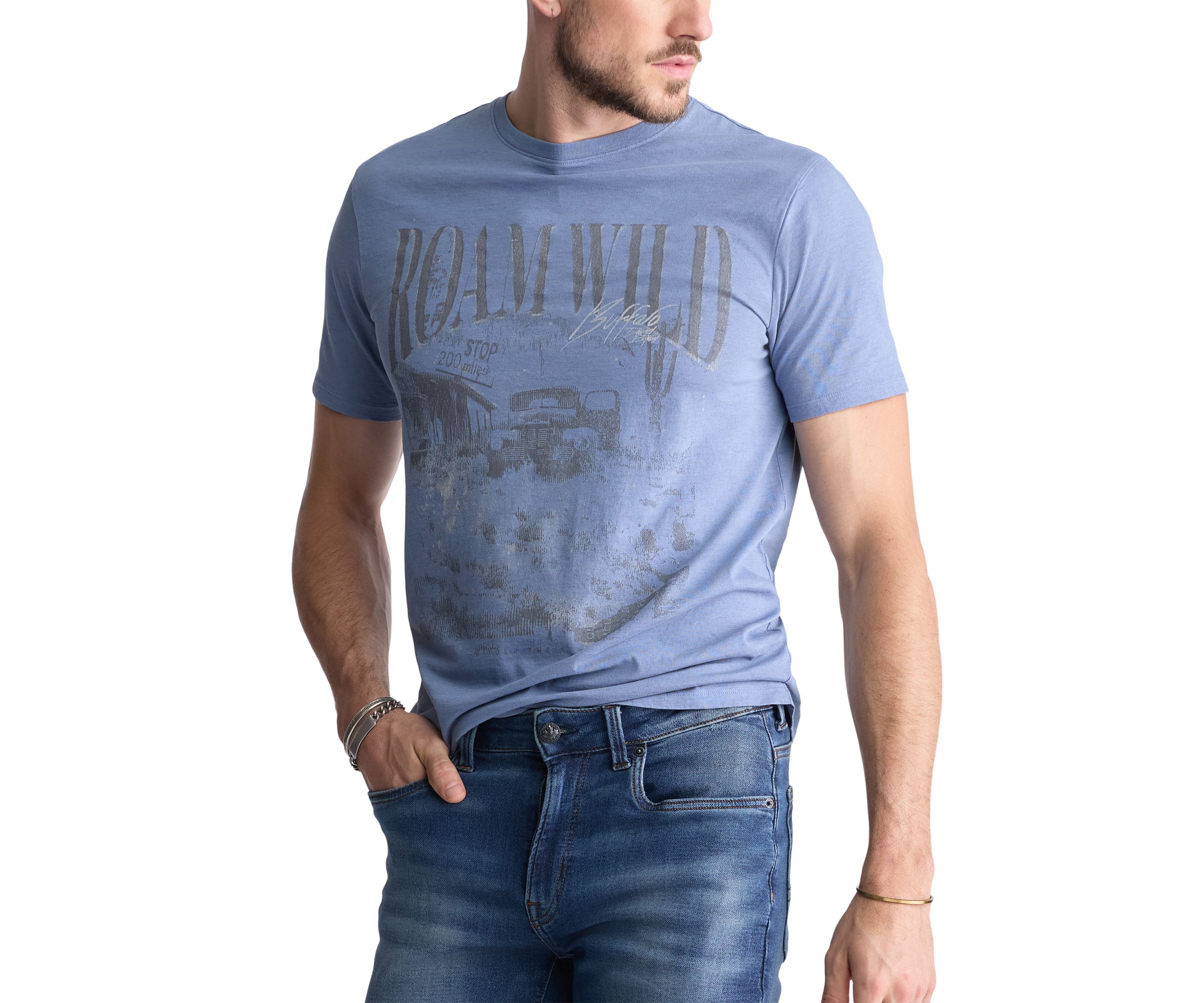 Mens Tice Short-Sleeved Graphic T-Shirt, Coronet Blue