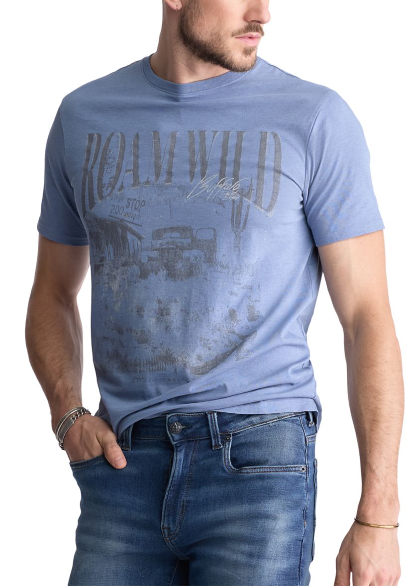 Mens Tice Short-Sleeved Graphic T-Shirt, Coronet Blue