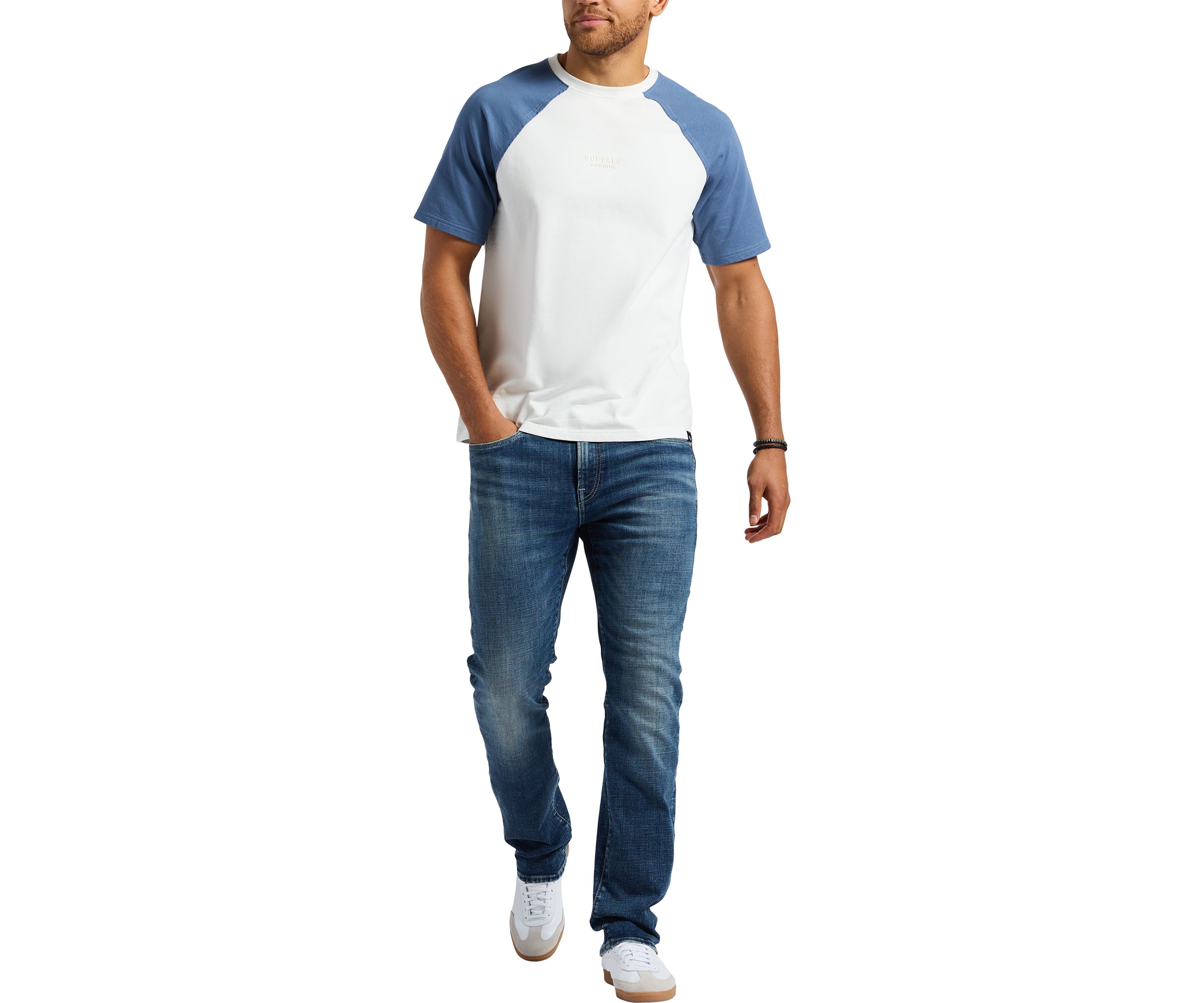 Mens Killabee Raglan French Terry T-Shirt with Contrast Sleeves