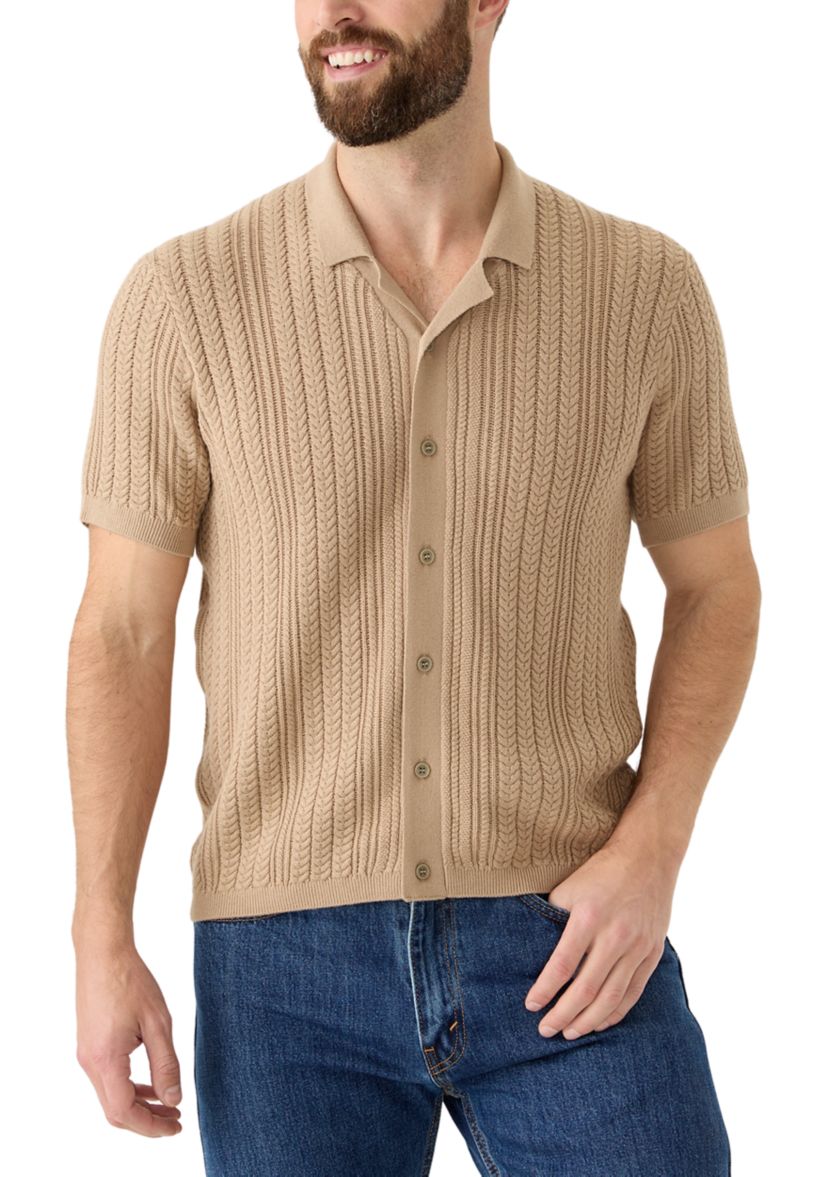 Mens Wasko Knit Button Up Shirt