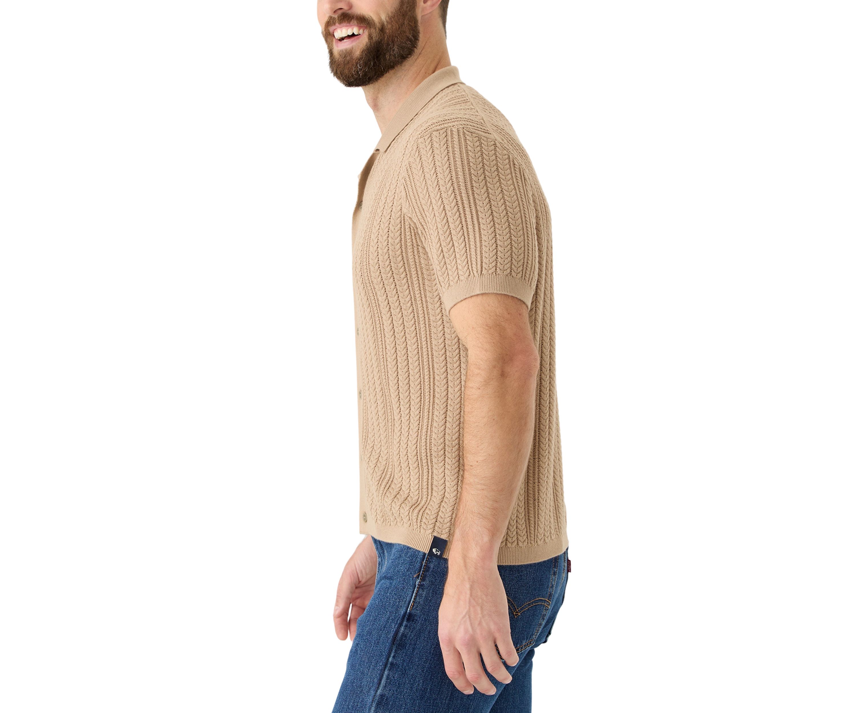Mens Wasko Knit Button Up Shirt