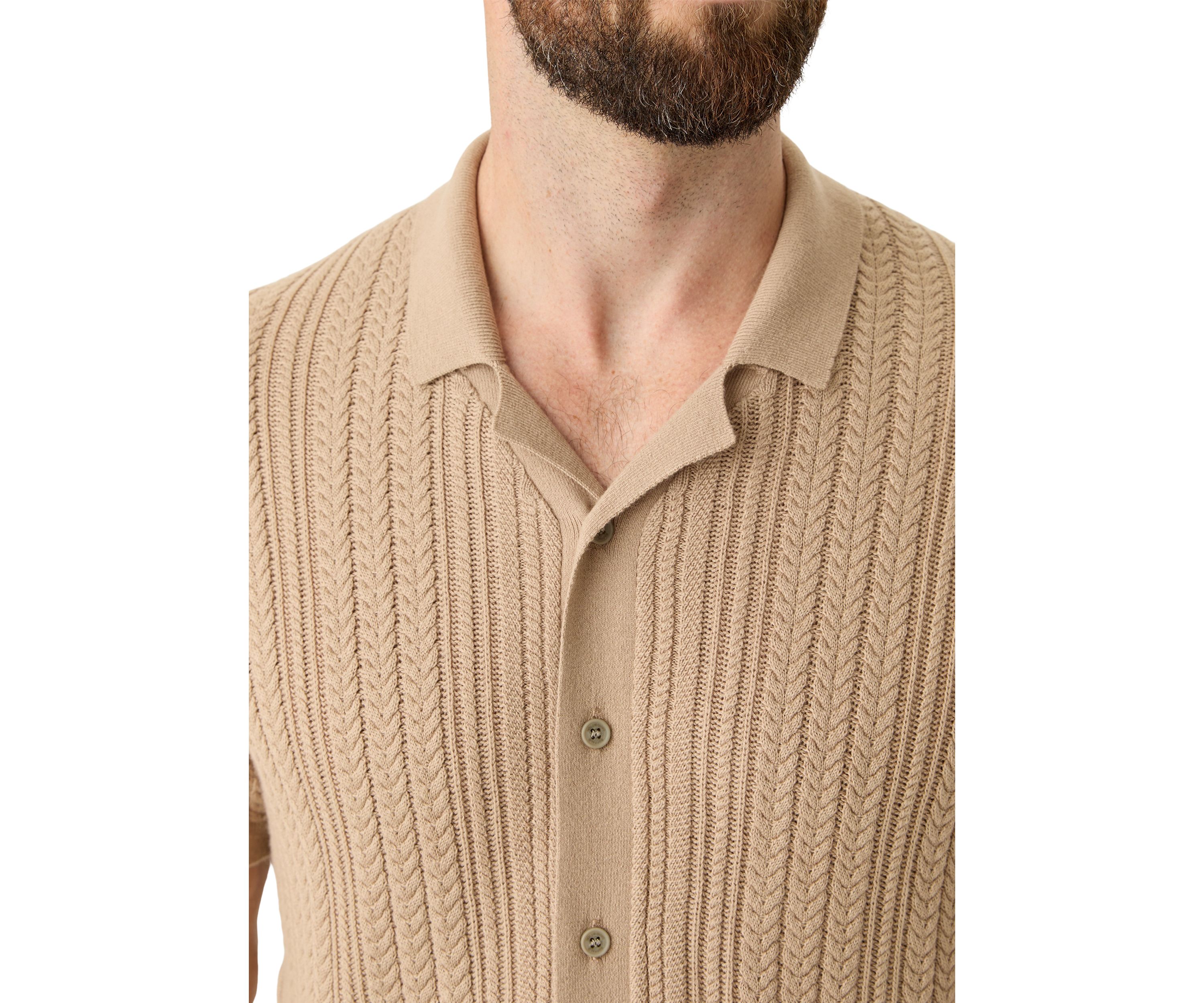 Mens Wasko Knit Button Up Shirt