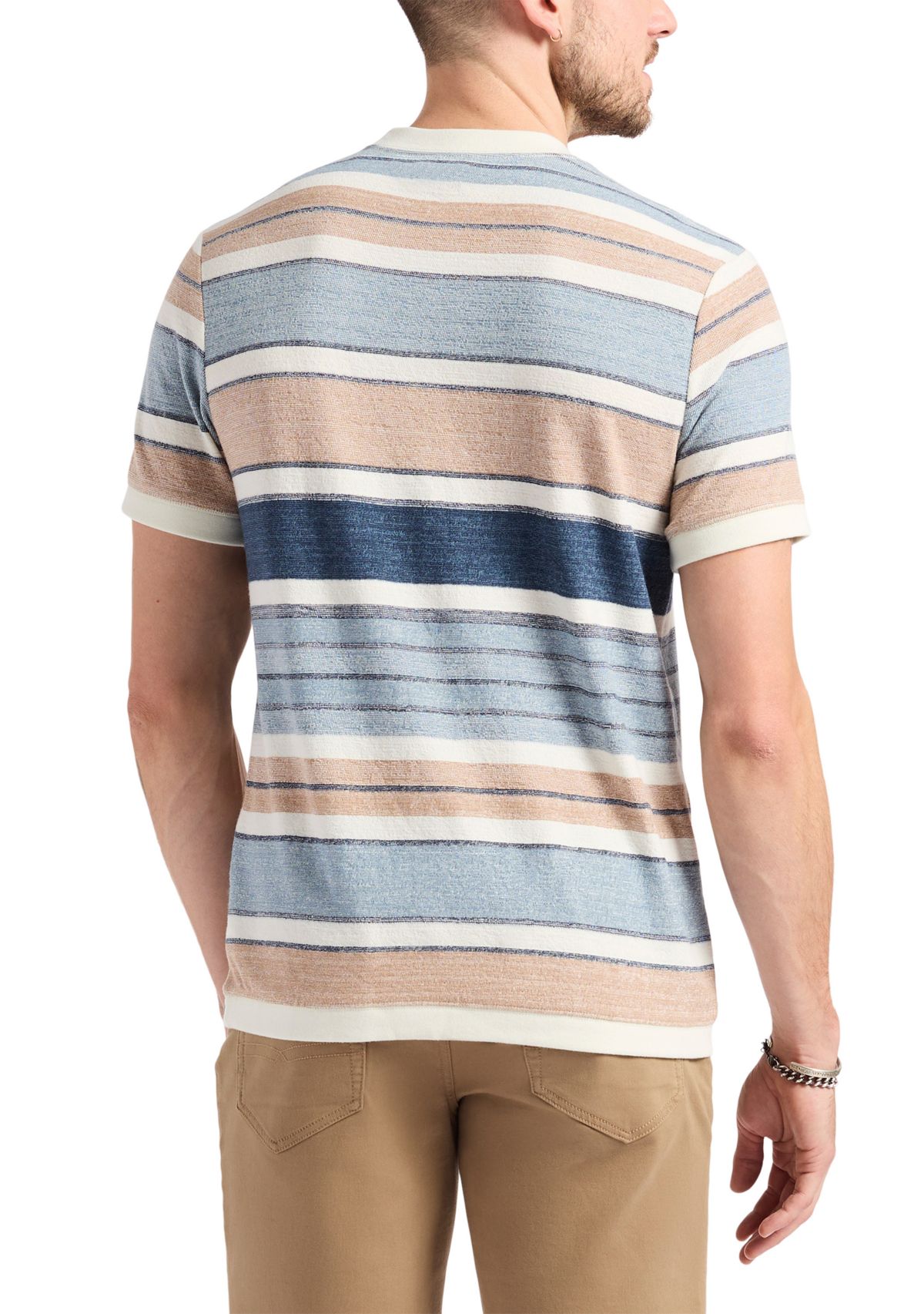 Mens Konnair Short Sleeve Texture Jersey Striped T-Shirt