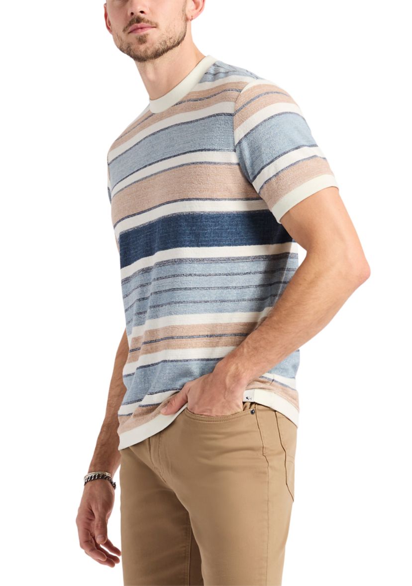 Mens Konnair Short Sleeve Texture Jersey Striped T-Shirt