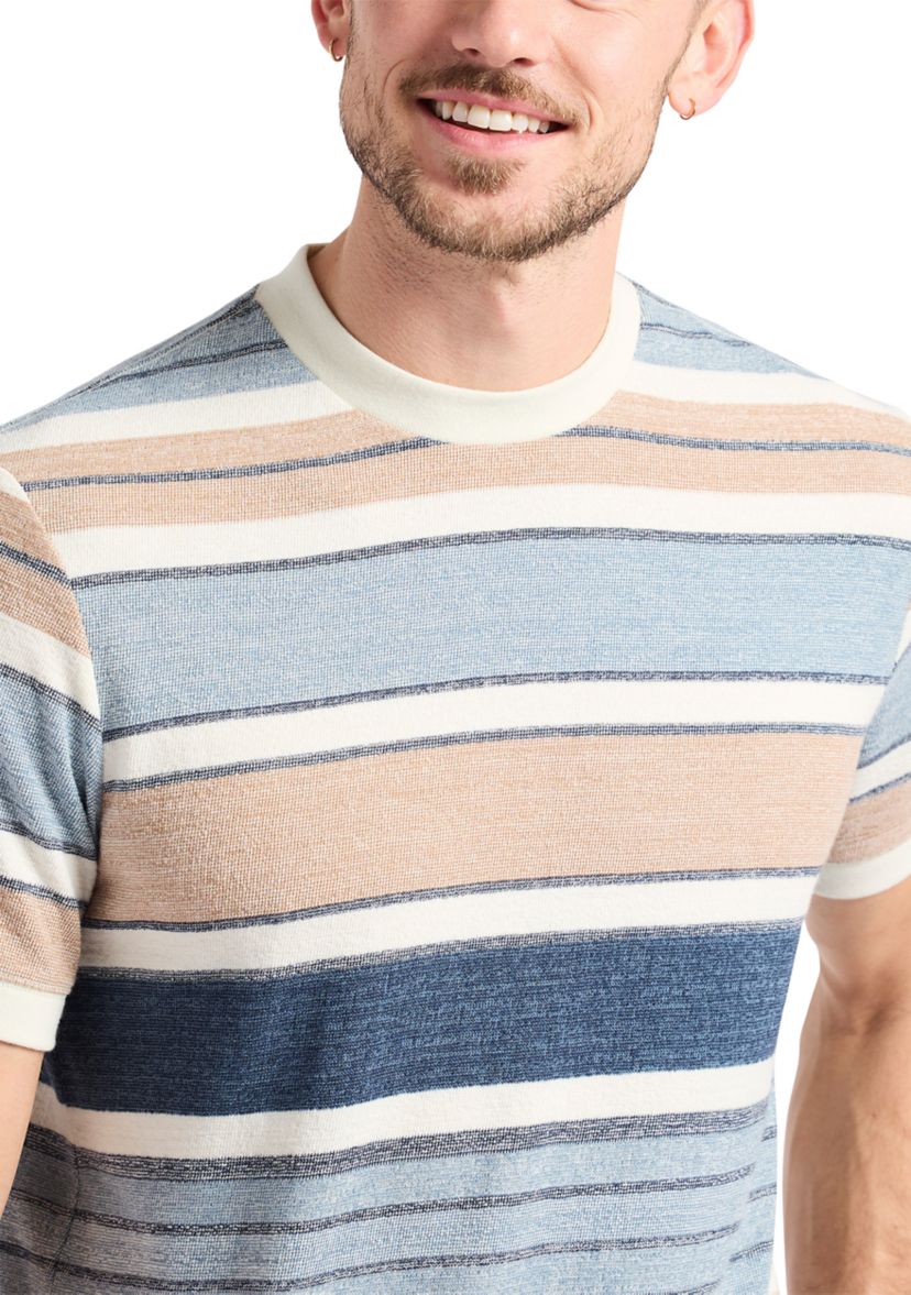 Mens Konnair Short Sleeve Texture Jersey Striped T-Shirt