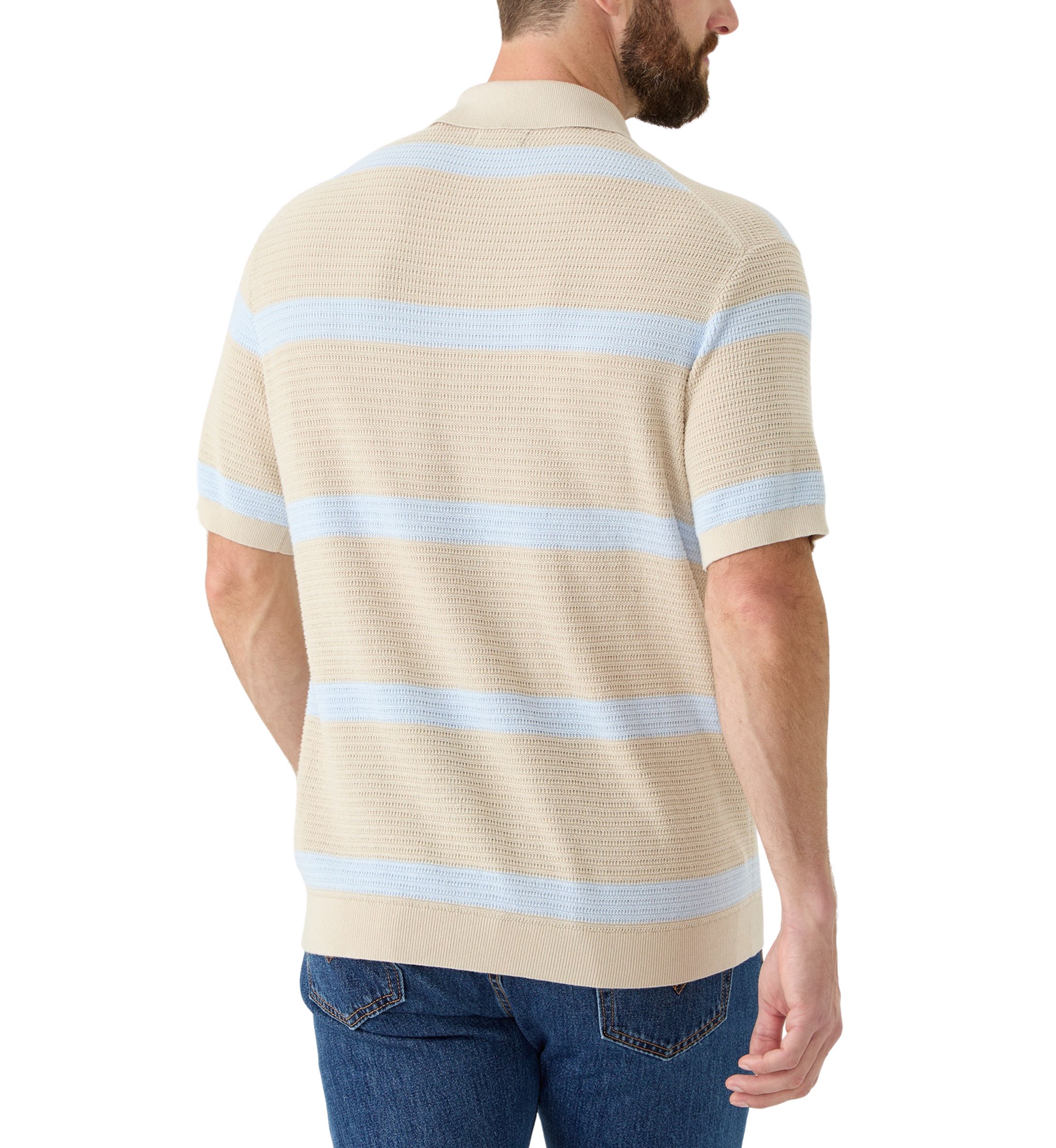 Mens Short Sleeve Striped Polo Shirt 