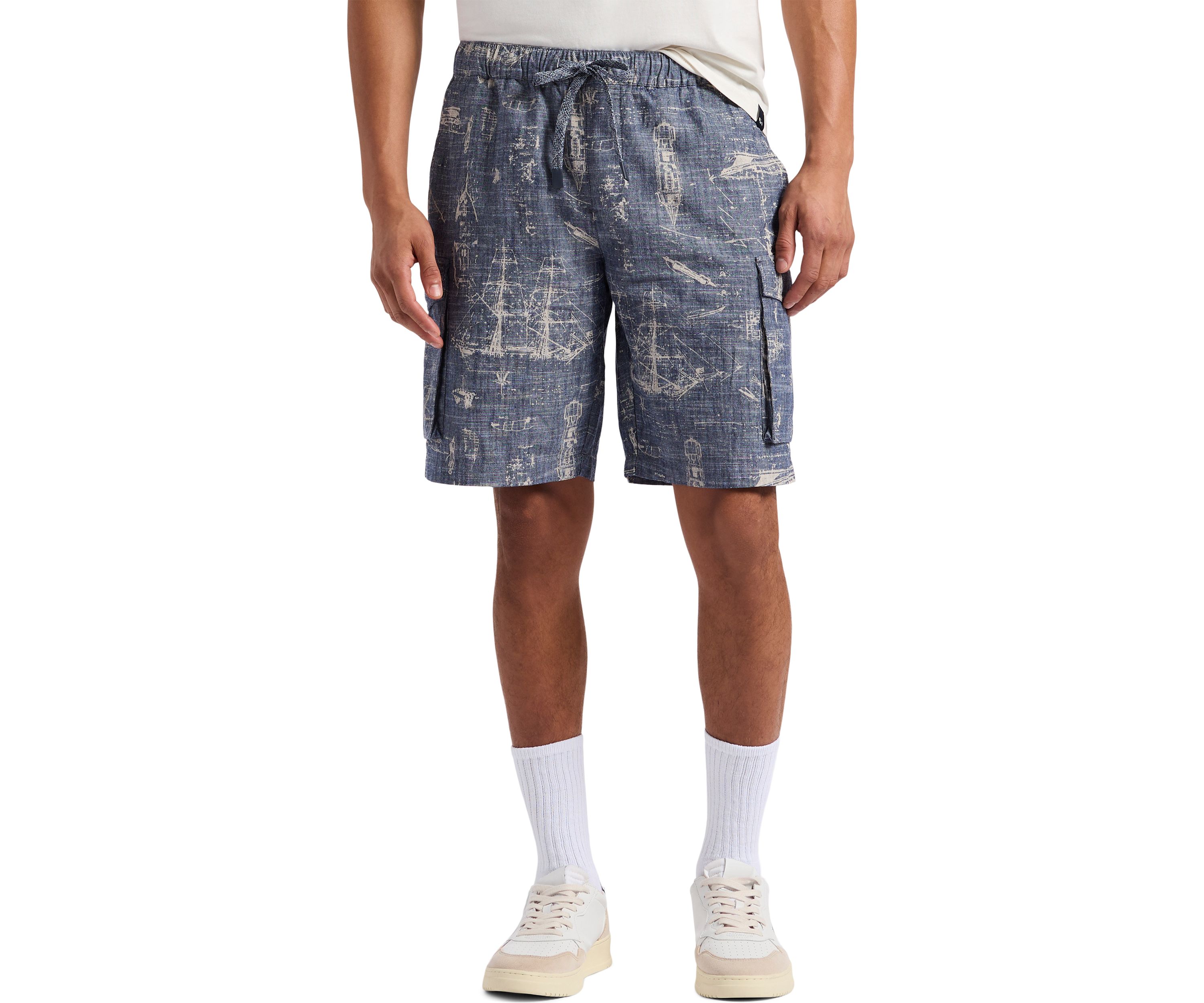 Mens Halten Relaxed Fit Printed Cargo Shorts