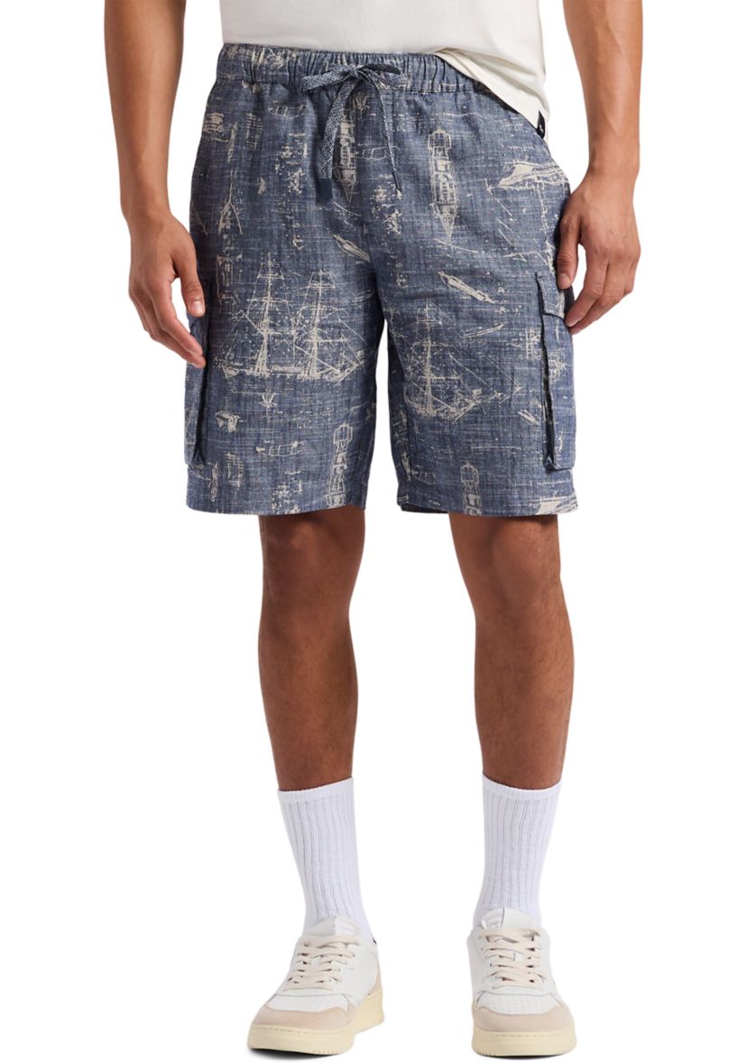 Mens Halten Relaxed Fit Printed Cargo Shorts
