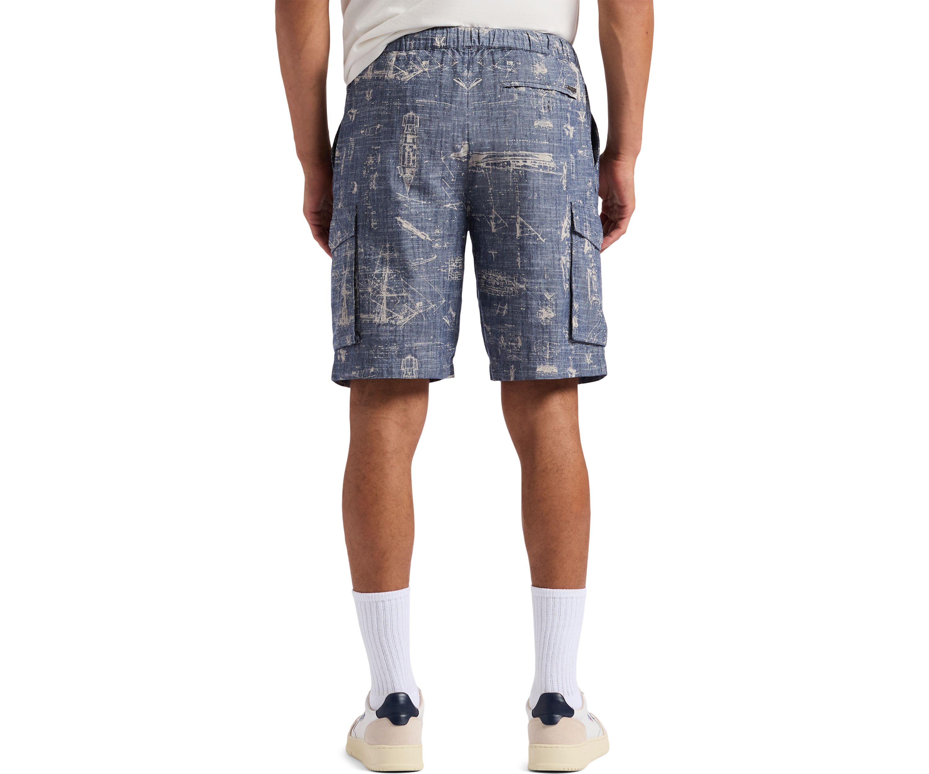 Mens Halten Relaxed Fit Printed Cargo Shorts