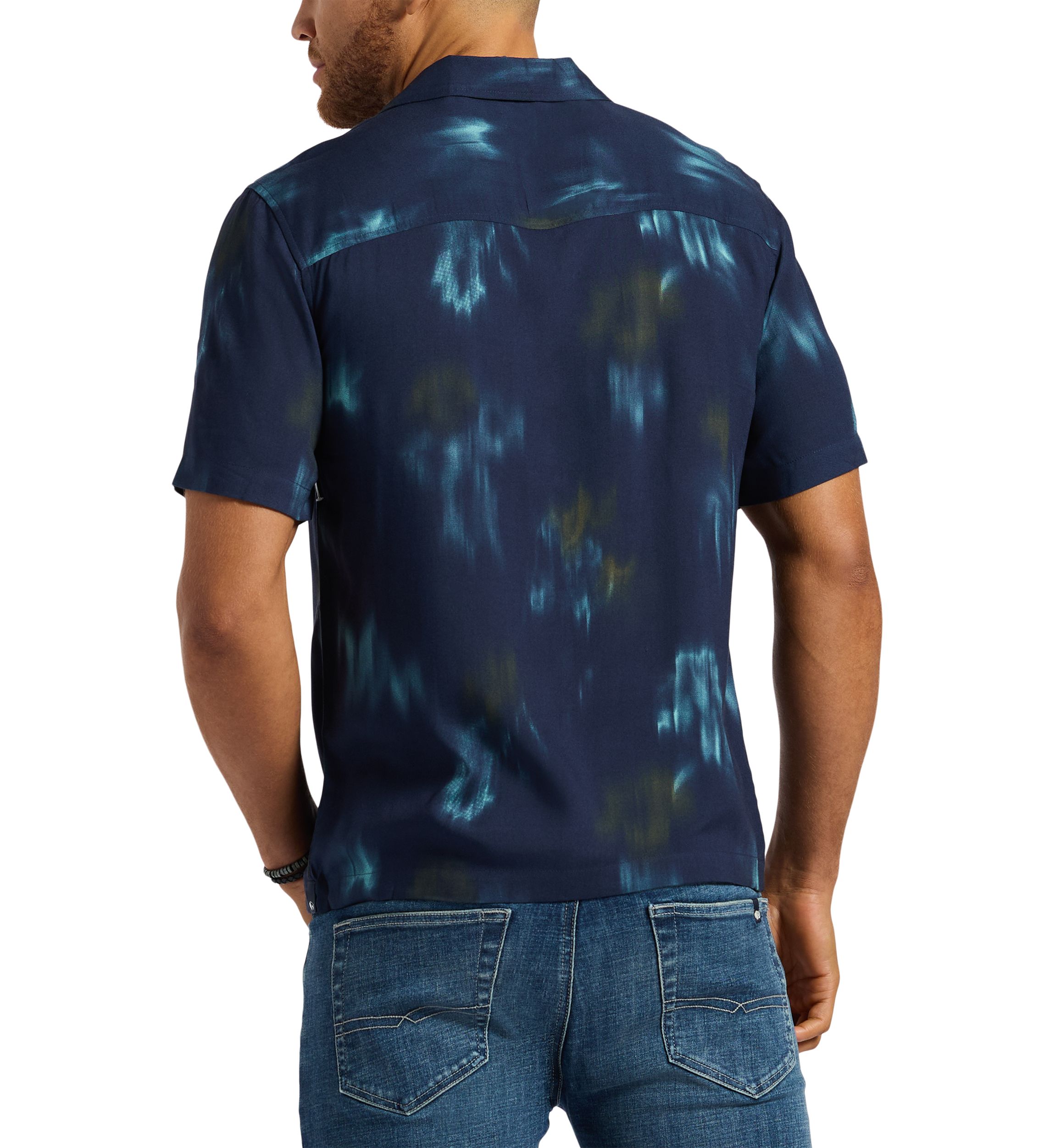 Mens Sandro Short-Sleeve Tie-Dye Button-Up Camp Shirt