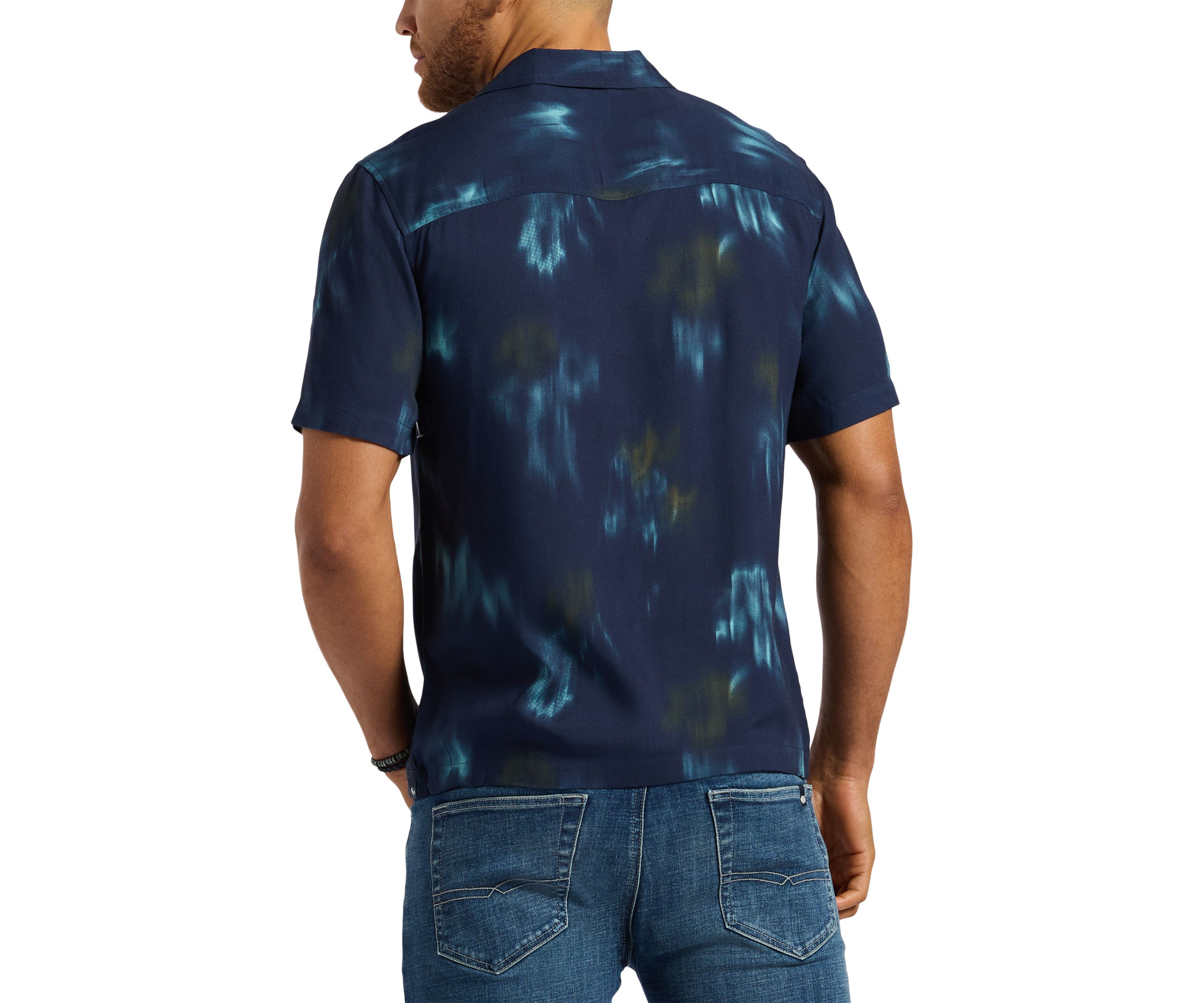 Mens Sandro Short-Sleeve Tie-Dye Button-Up Camp Shirt