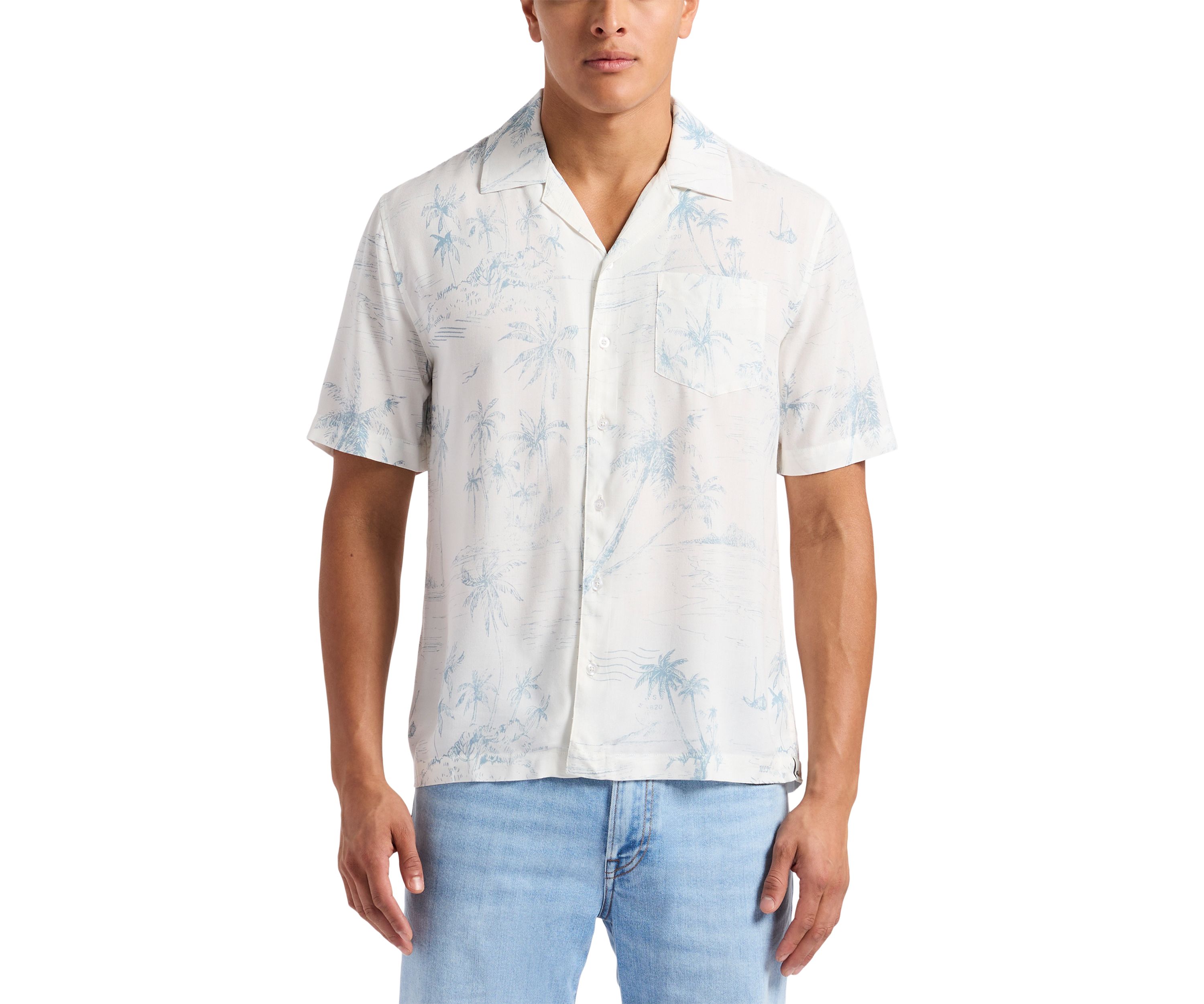 Mens Sandro Short-Sleeve Button Up