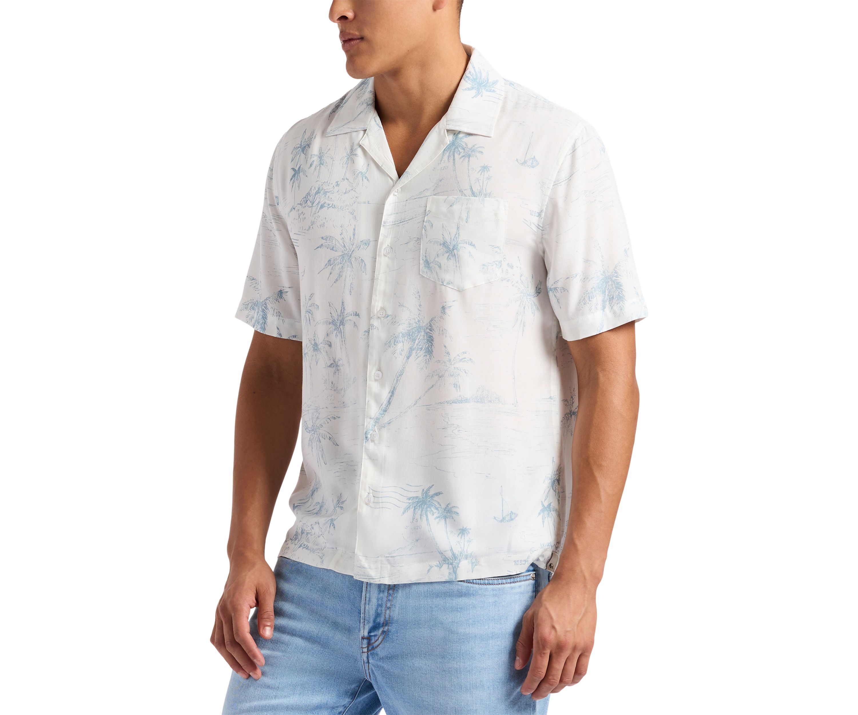Mens Sandro Short-Sleeve Button Up