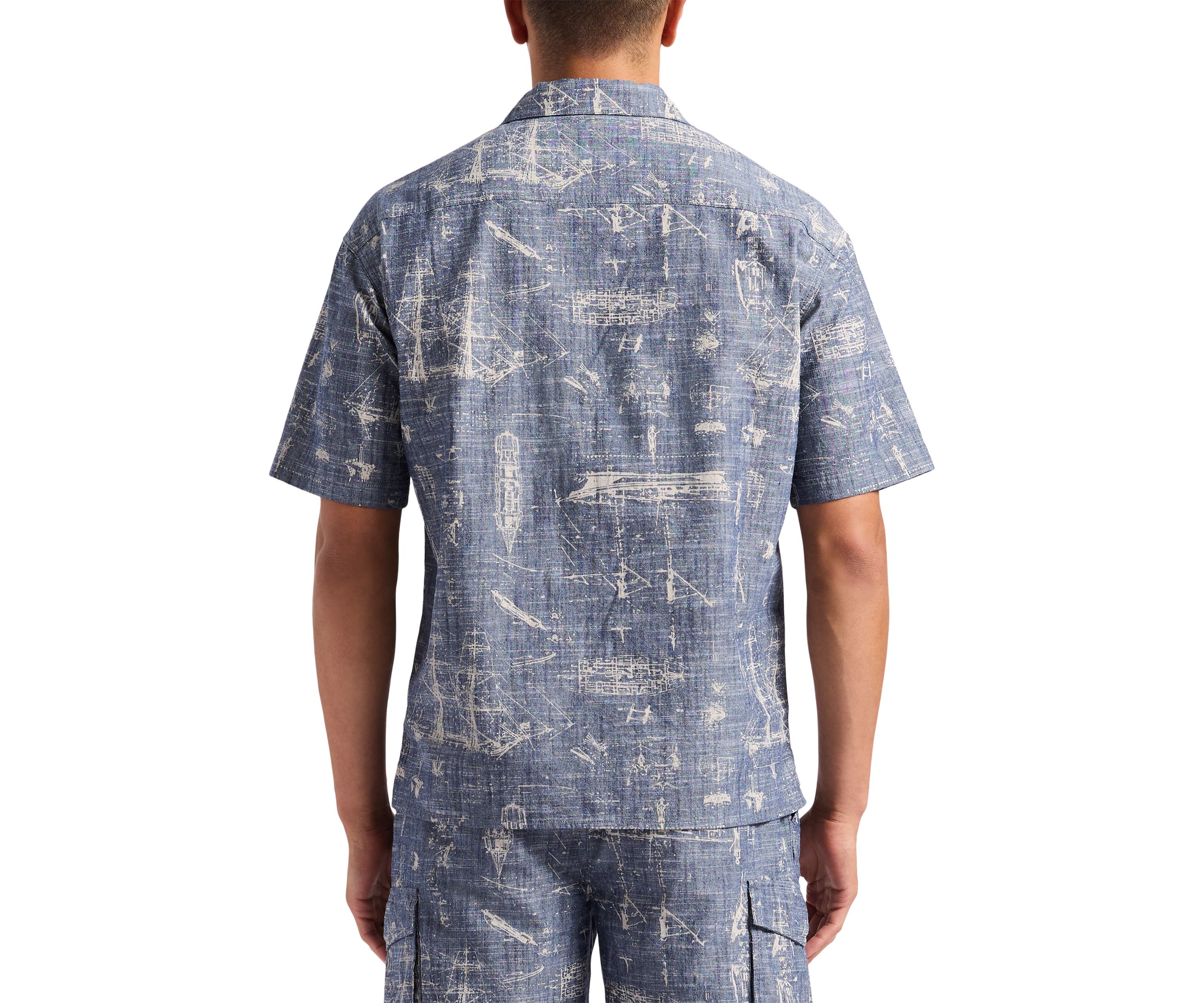 Mens Sonix Relaxed Fit Printed Button Up Shirt